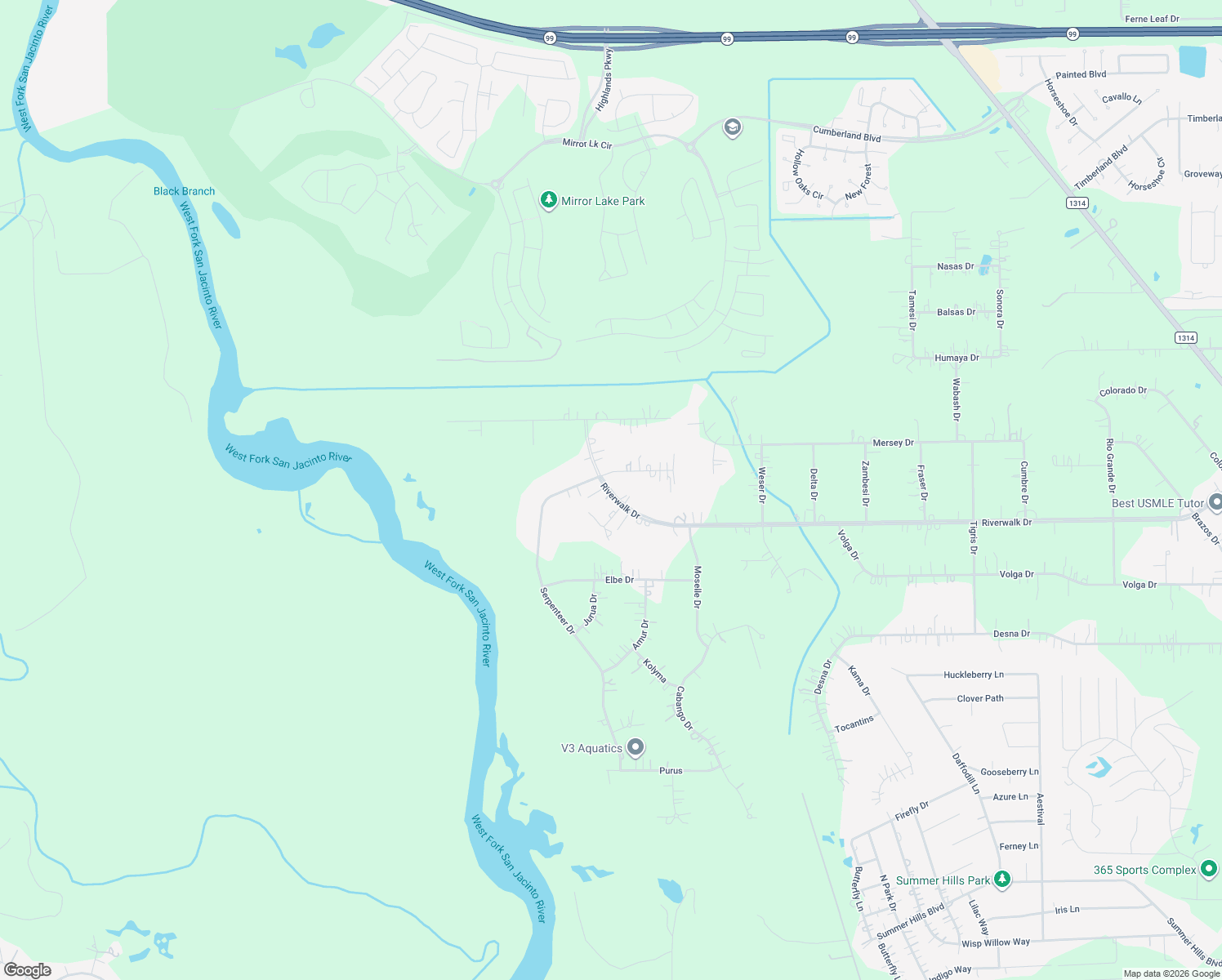 map of restaurants, bars, coffee shops, grocery stores, and more near 19325 Riverwalk Drive in Porter