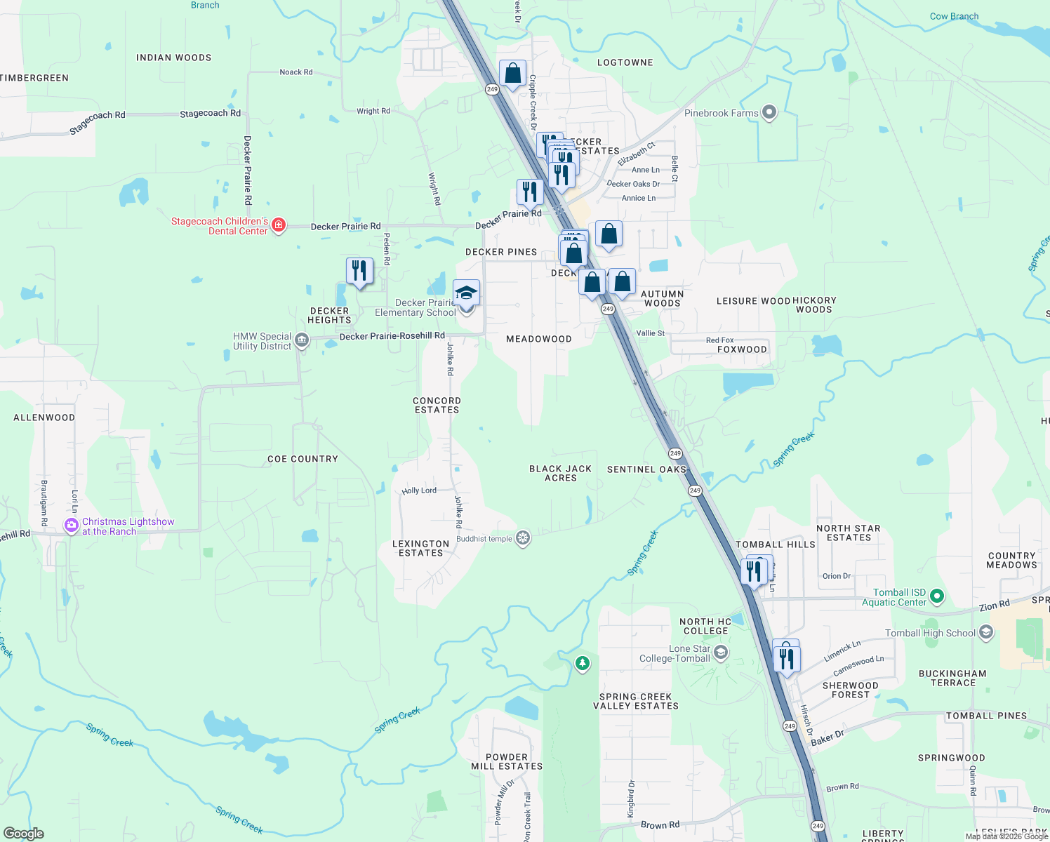 map of restaurants, bars, coffee shops, grocery stores, and more near 31911 South Wiggins Street in Magnolia