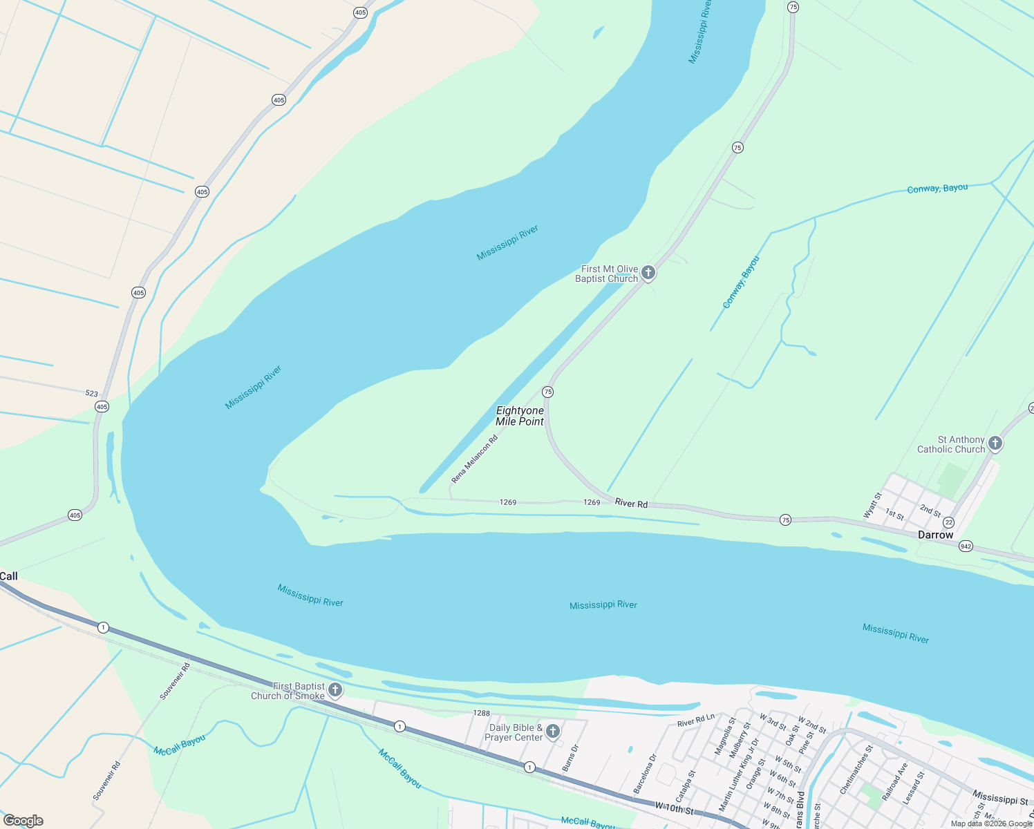 map of restaurants, bars, coffee shops, grocery stores, and more near 1269 in Ascension