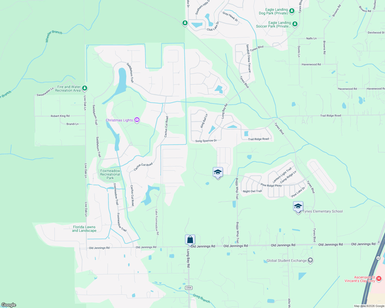 map of restaurants, bars, coffee shops, grocery stores, and more near 4587 Pine Ridge Parkway in Middleburg