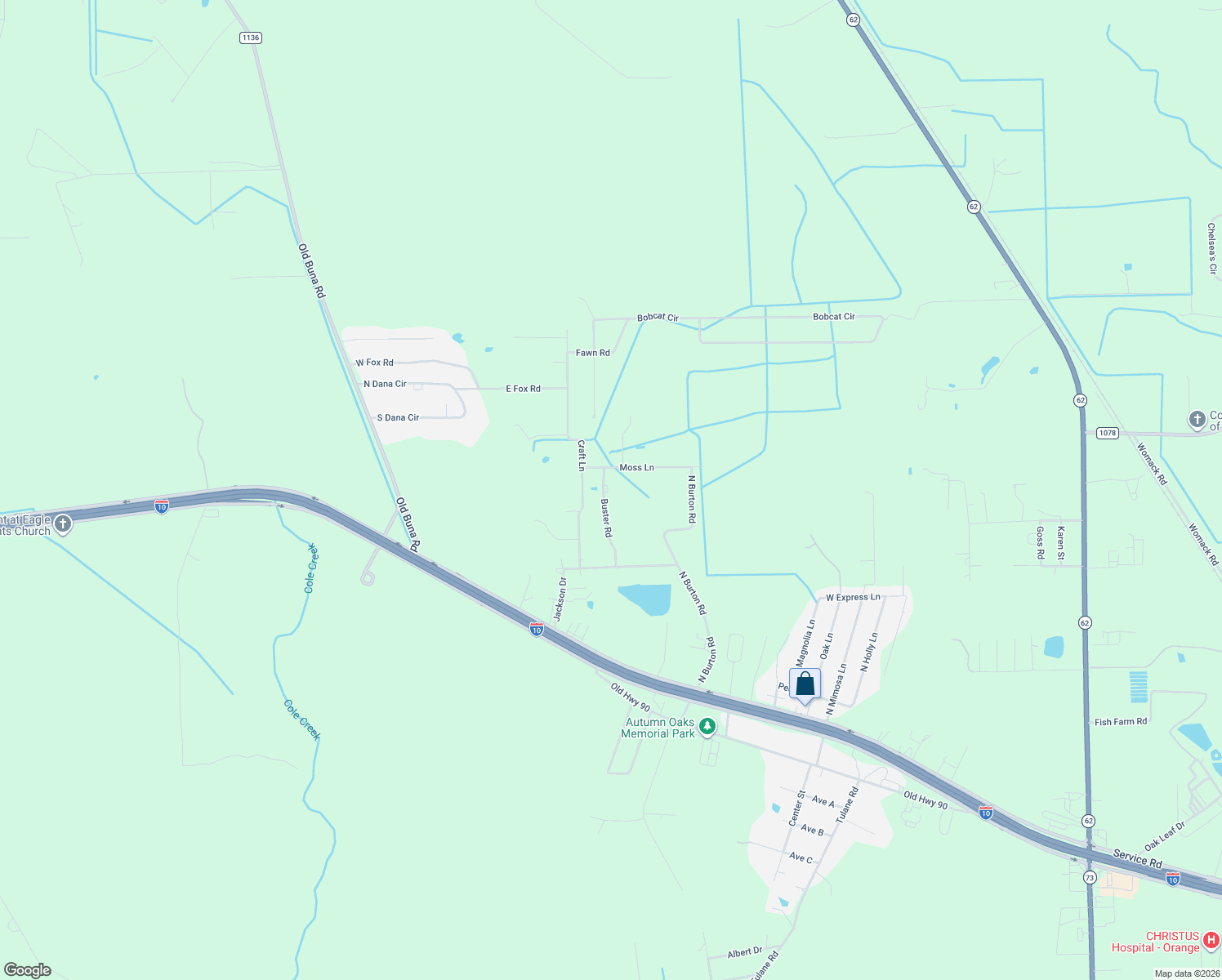 map of restaurants, bars, coffee shops, grocery stores, and more near 580 Buster Road in Orange