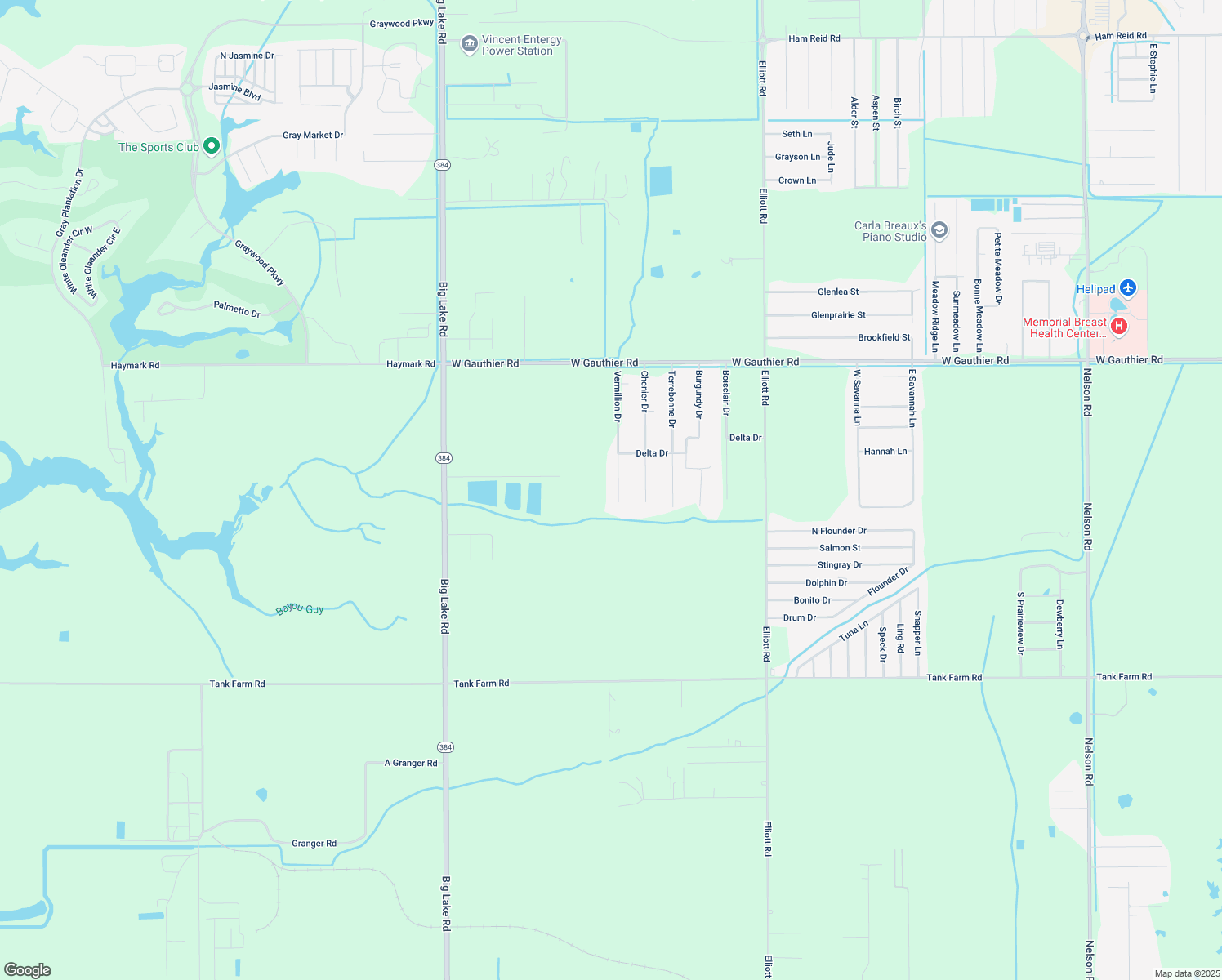 map of restaurants, bars, coffee shops, grocery stores, and more near 7208 Vermillion Drive in Lake Charles