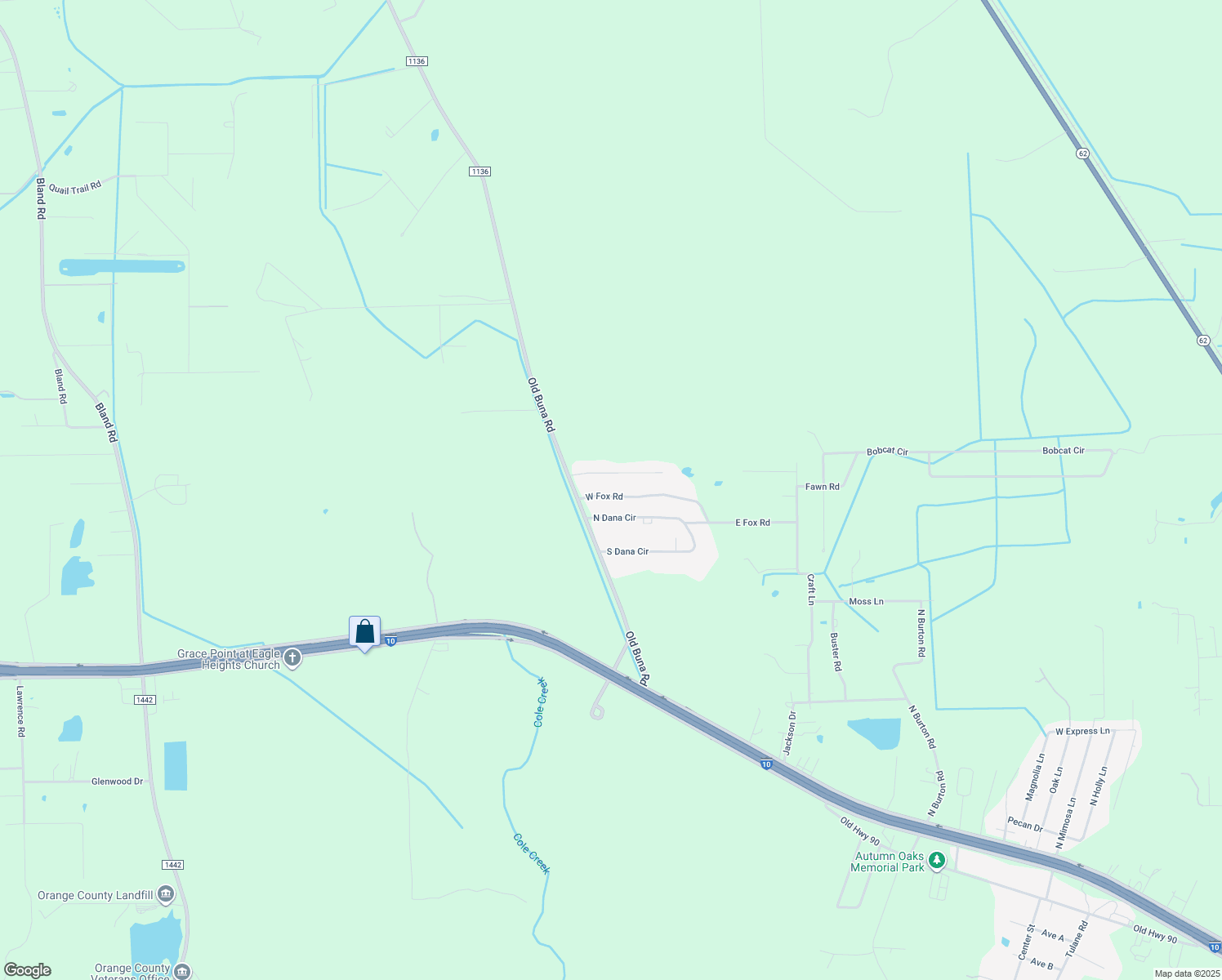 map of restaurants, bars, coffee shops, grocery stores, and more near 8906 W Fox Rd in Orange