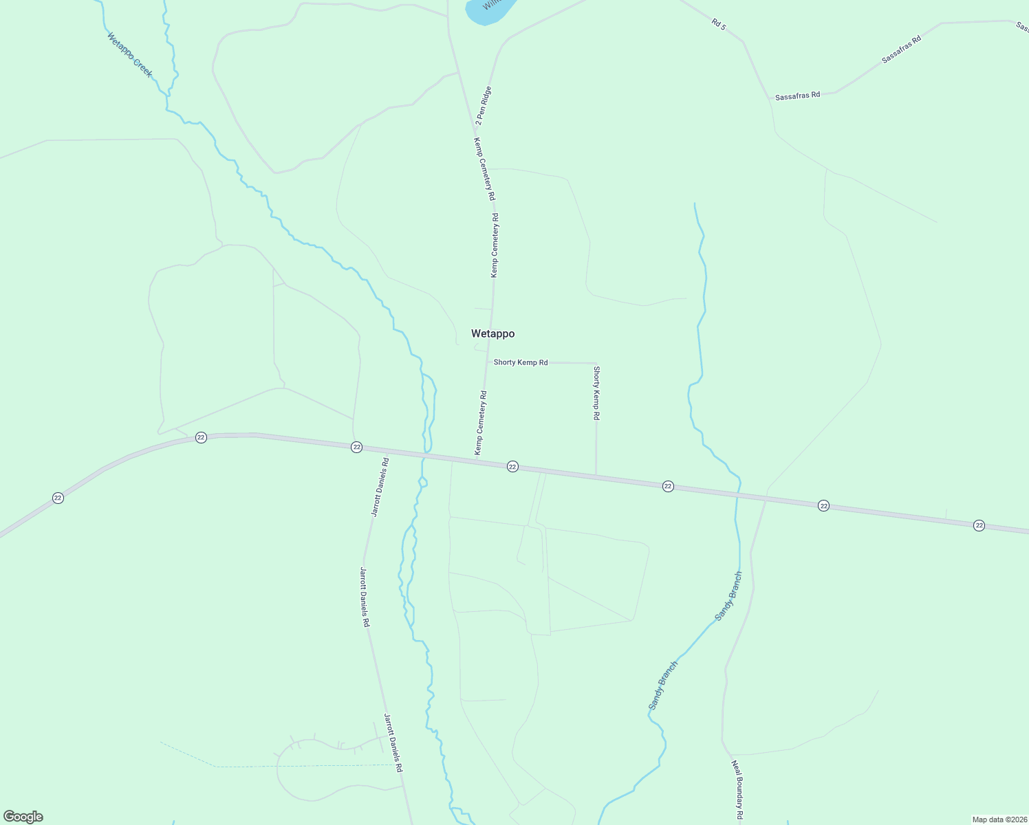 map of restaurants, bars, coffee shops, grocery stores, and more near 320 Kemp Cemetery Road in Wewahitchka