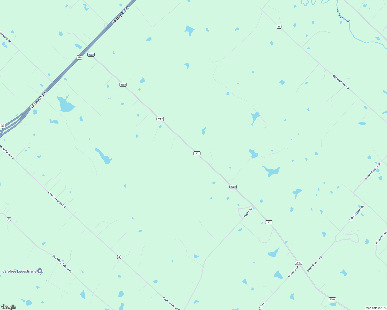 map of restaurants, bars, coffee shops, grocery stores, and more near 1450 Farm to Market Road 2502 in Burton