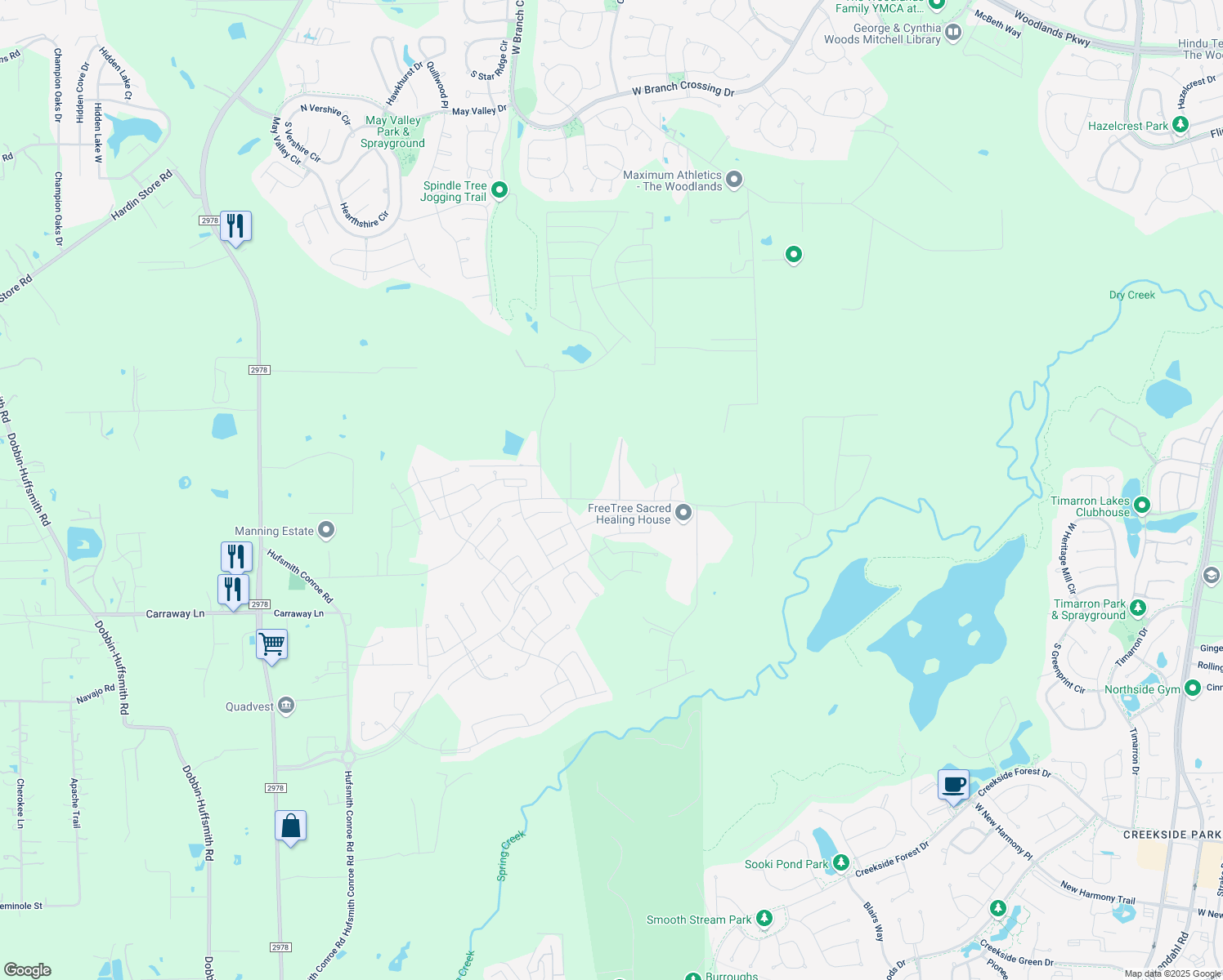 map of restaurants, bars, coffee shops, grocery stores, and more near 7730 Standard Road in Magnolia