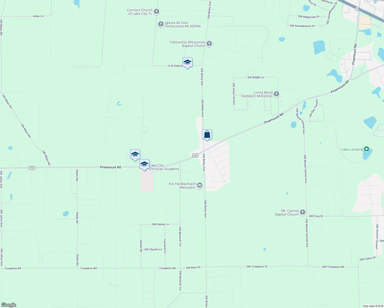 map of restaurants, bars, coffee shops, grocery stores, and more near 2562 Pinemount Road in Lake City