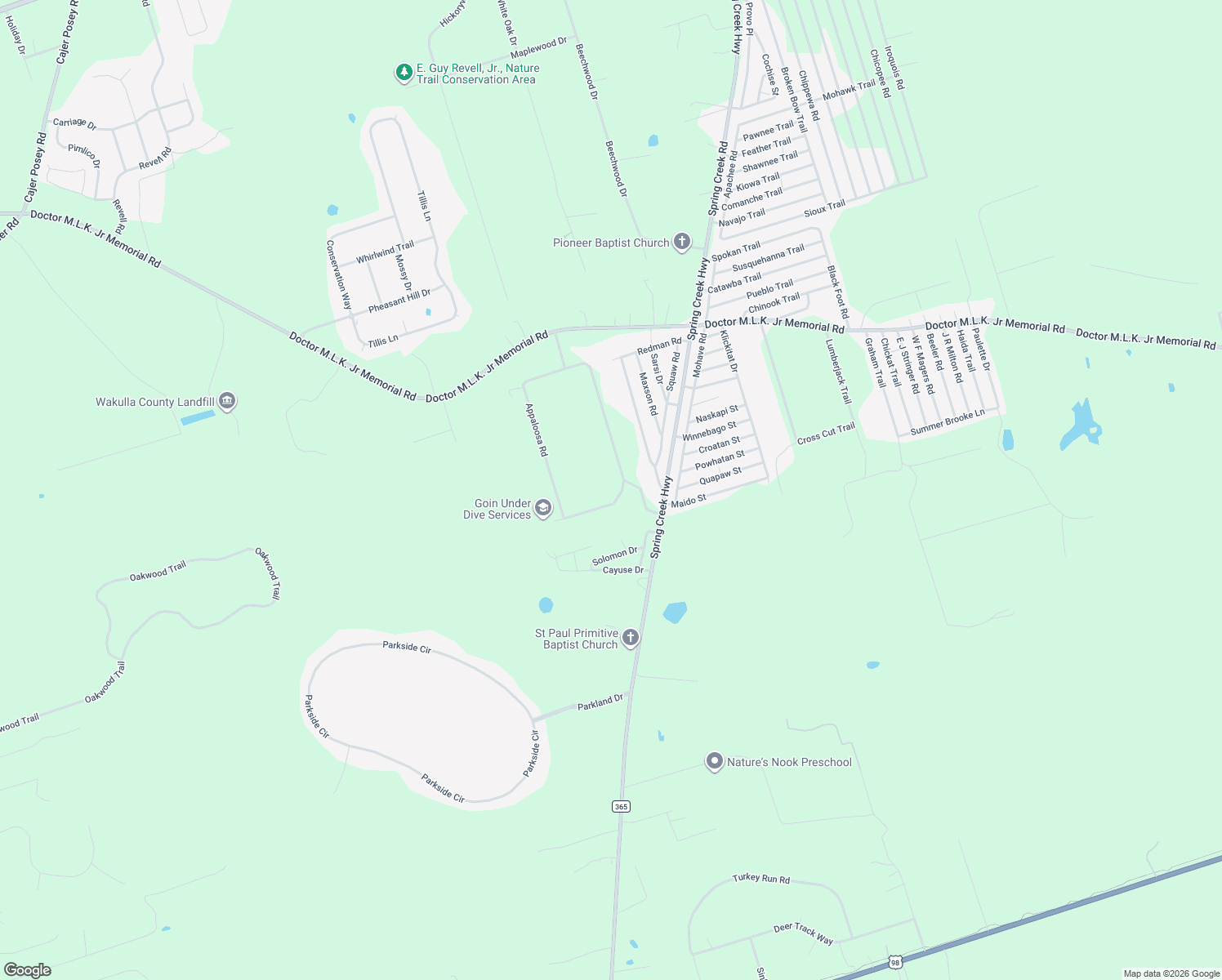 map of restaurants, bars, coffee shops, grocery stores, and more near 140 Tennessee Walker Road in Crawfordville