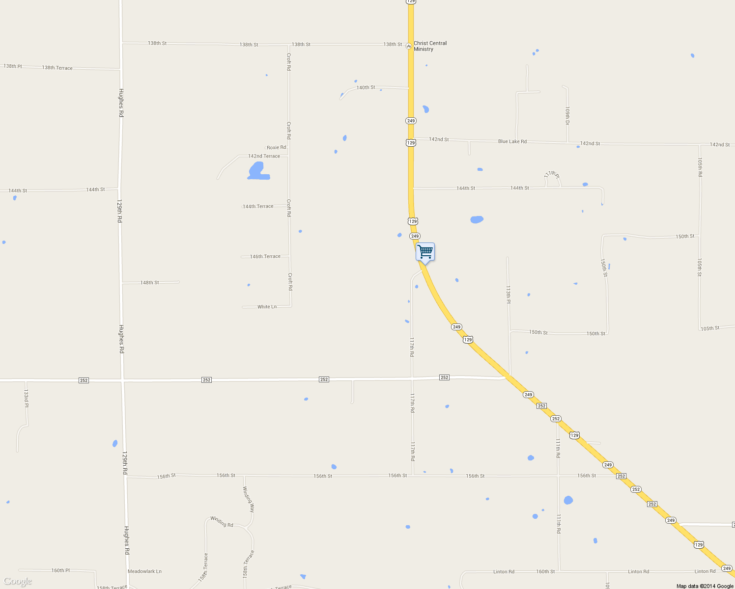 map of restaurants, bars, coffee shops, grocery stores, and more near 14841 117th Road in McAlpin