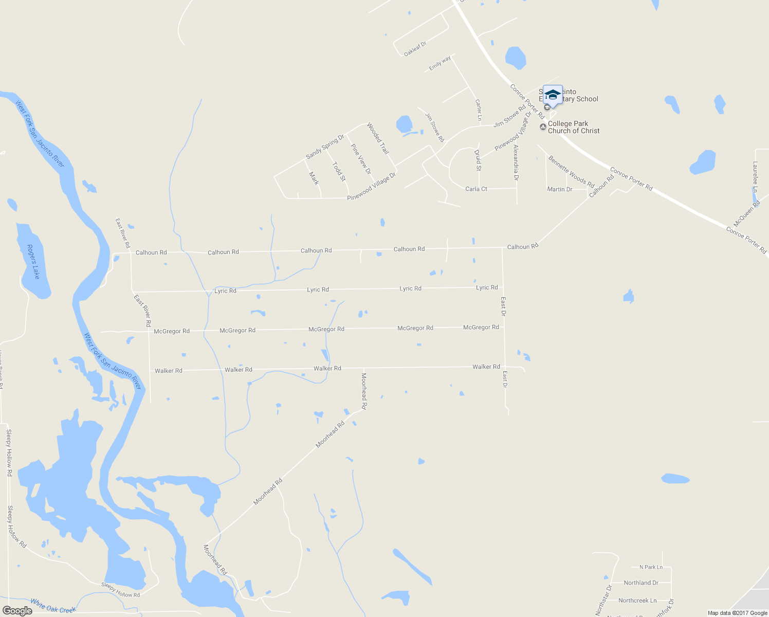 map of restaurants, bars, coffee shops, grocery stores, and more near 14254 Lyric Road in Conroe