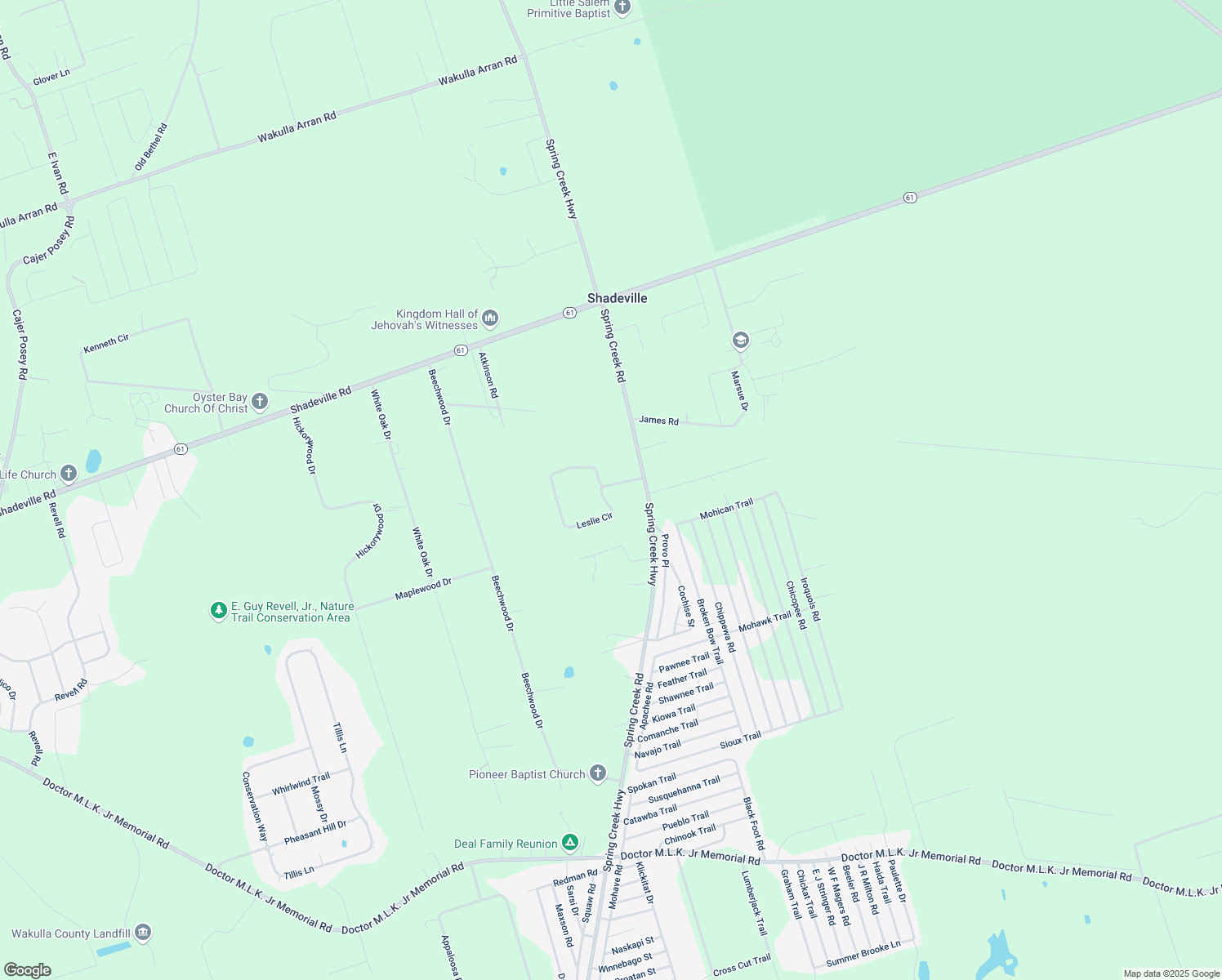 map of restaurants, bars, coffee shops, grocery stores, and more near 35 Meridith Drive in Crawfordville