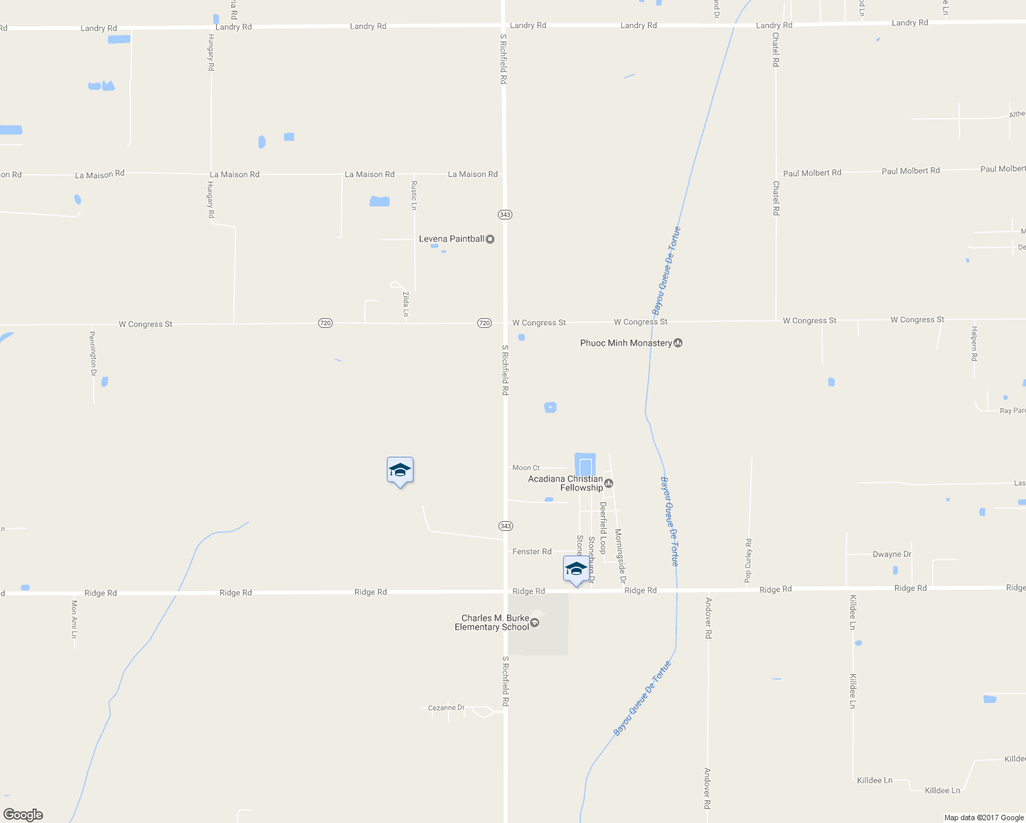 map of restaurants, bars, coffee shops, grocery stores, and more near 2171 South Richfield Road in Duson