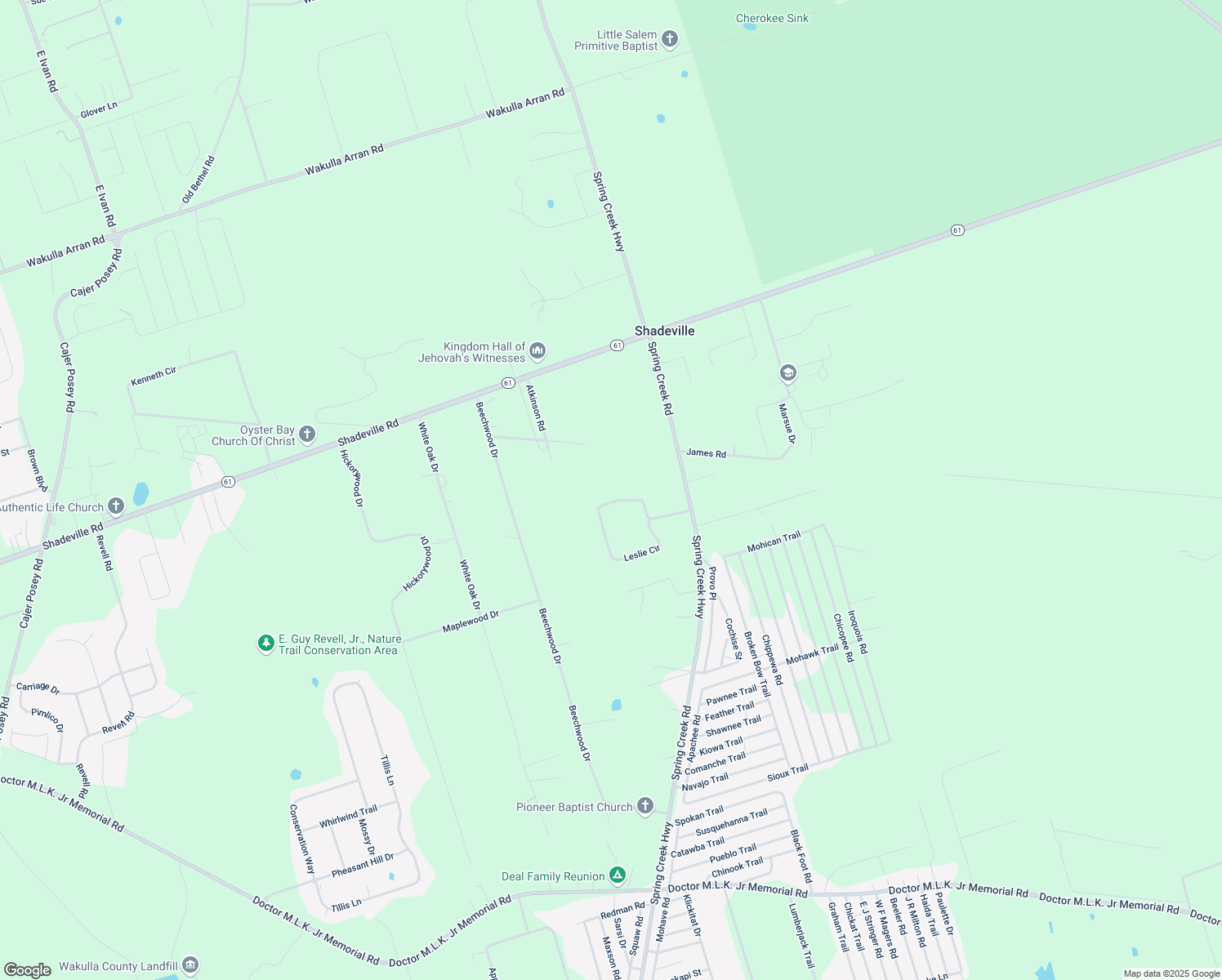 map of restaurants, bars, coffee shops, grocery stores, and more near 52 Leslie Circle in Crawfordville