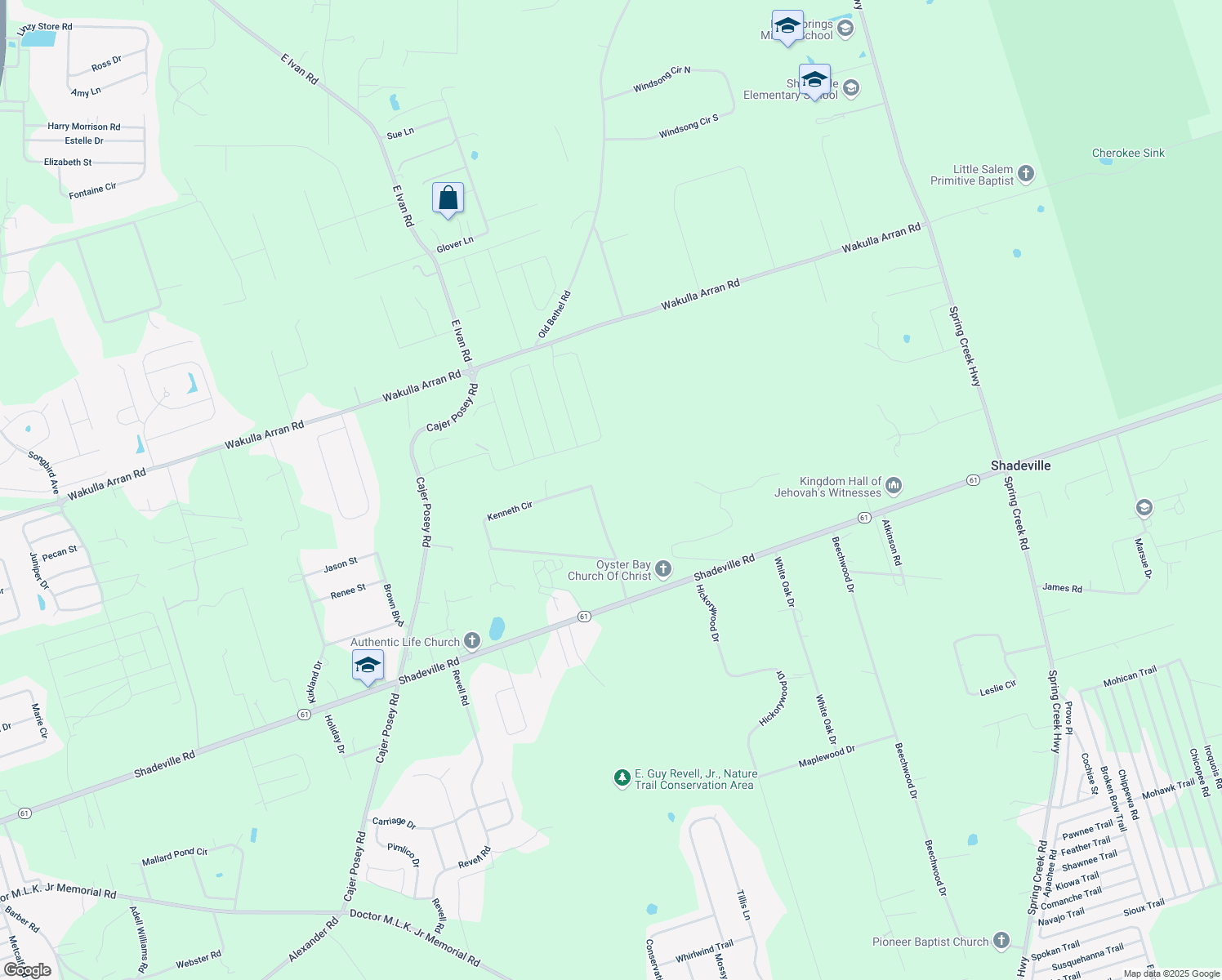 map of restaurants, bars, coffee shops, grocery stores, and more near 123 Kenneth Circle in Crawfordville