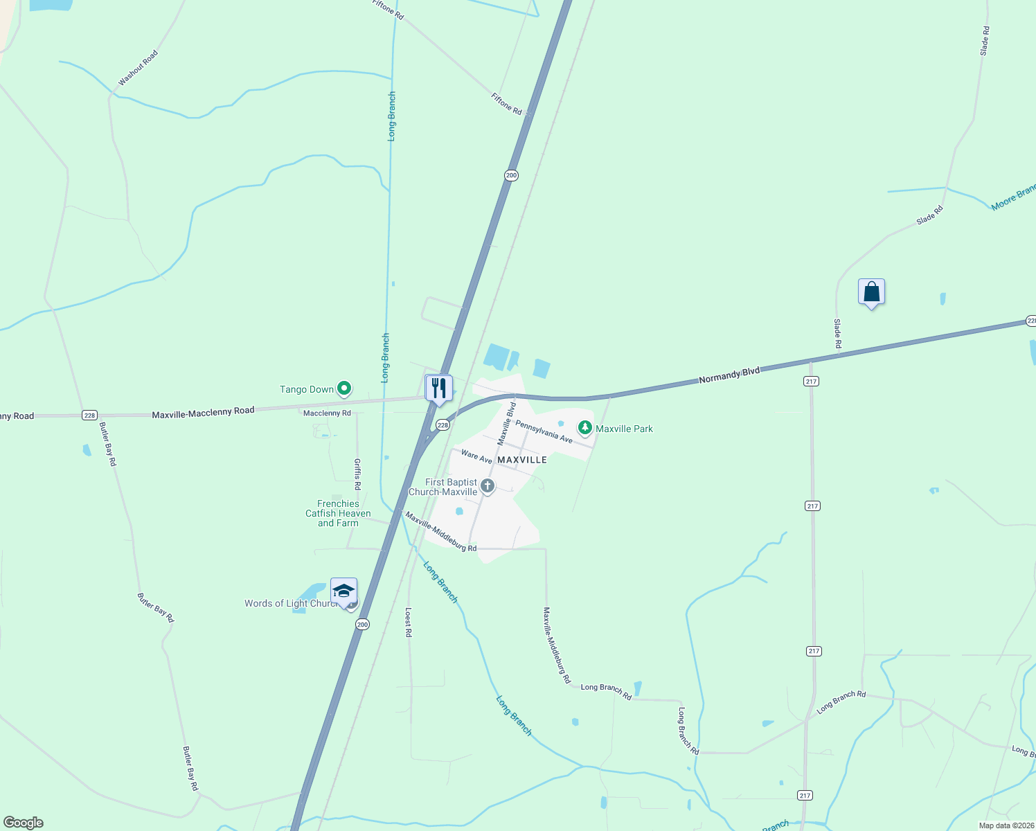 map of restaurants, bars, coffee shops, grocery stores, and more near 8389 Maxville Boulevard in Jacksonville