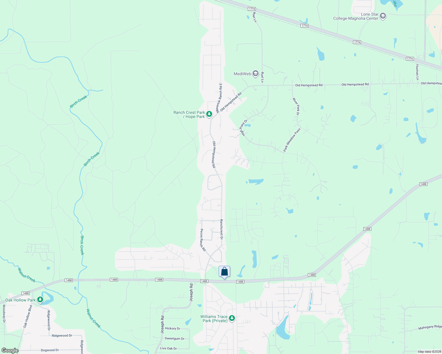 map of restaurants, bars, coffee shops, grocery stores, and more near 26989 Canyon Ranch Ct in Magnolia