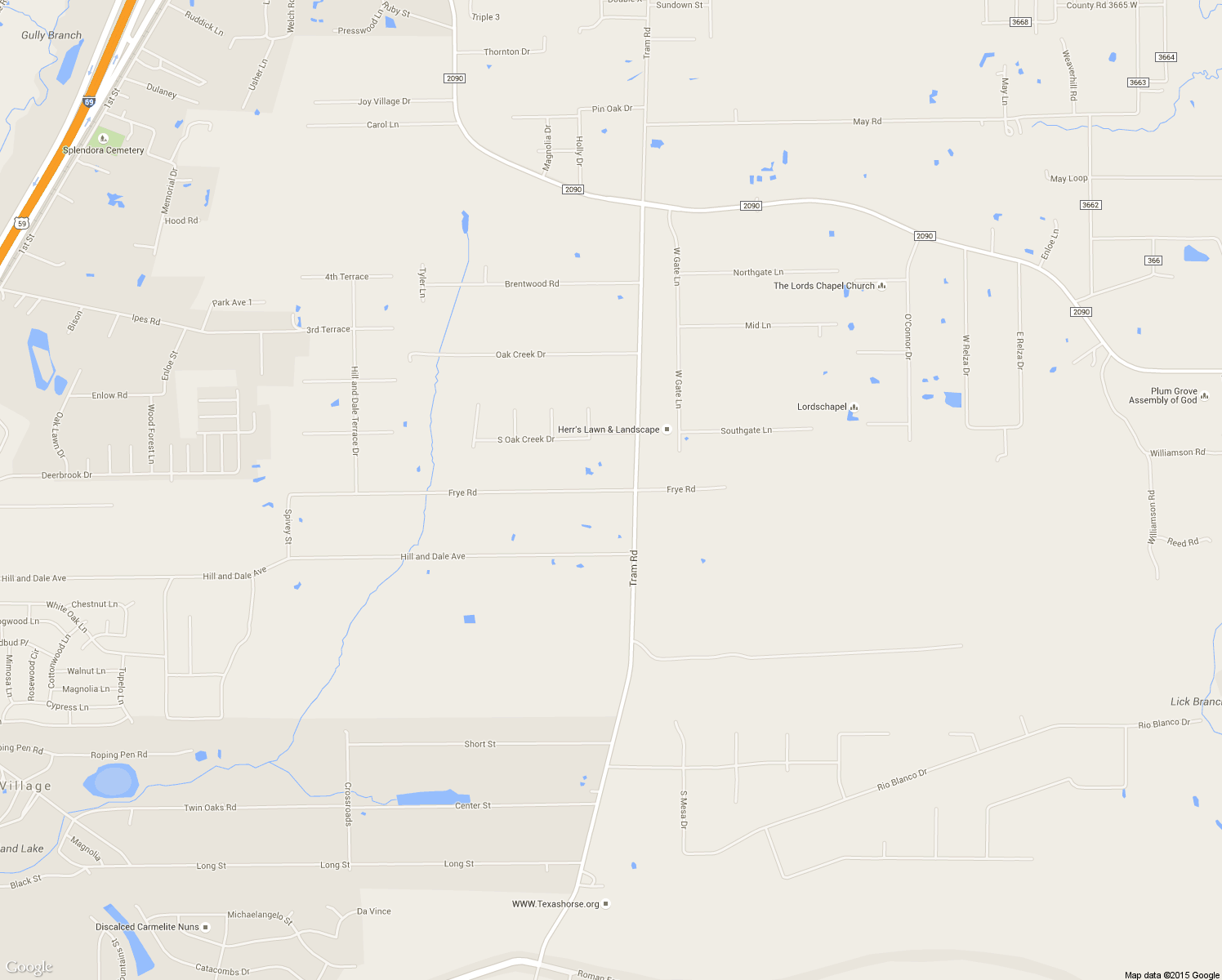 map of restaurants, bars, coffee shops, grocery stores, and more near 27311 Frye Rd in Splendora