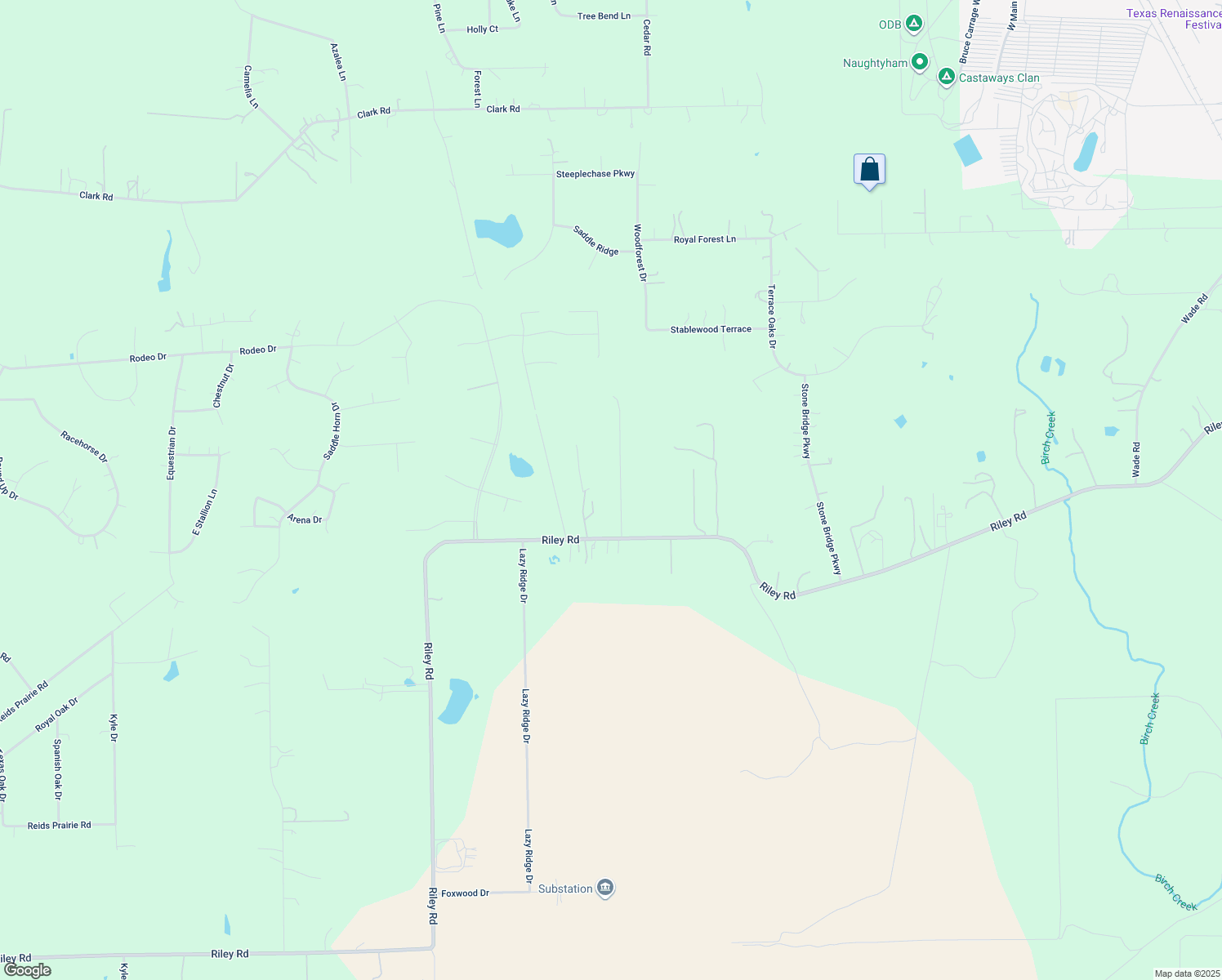 map of restaurants, bars, coffee shops, grocery stores, and more near 27210 Riley Road in Waller