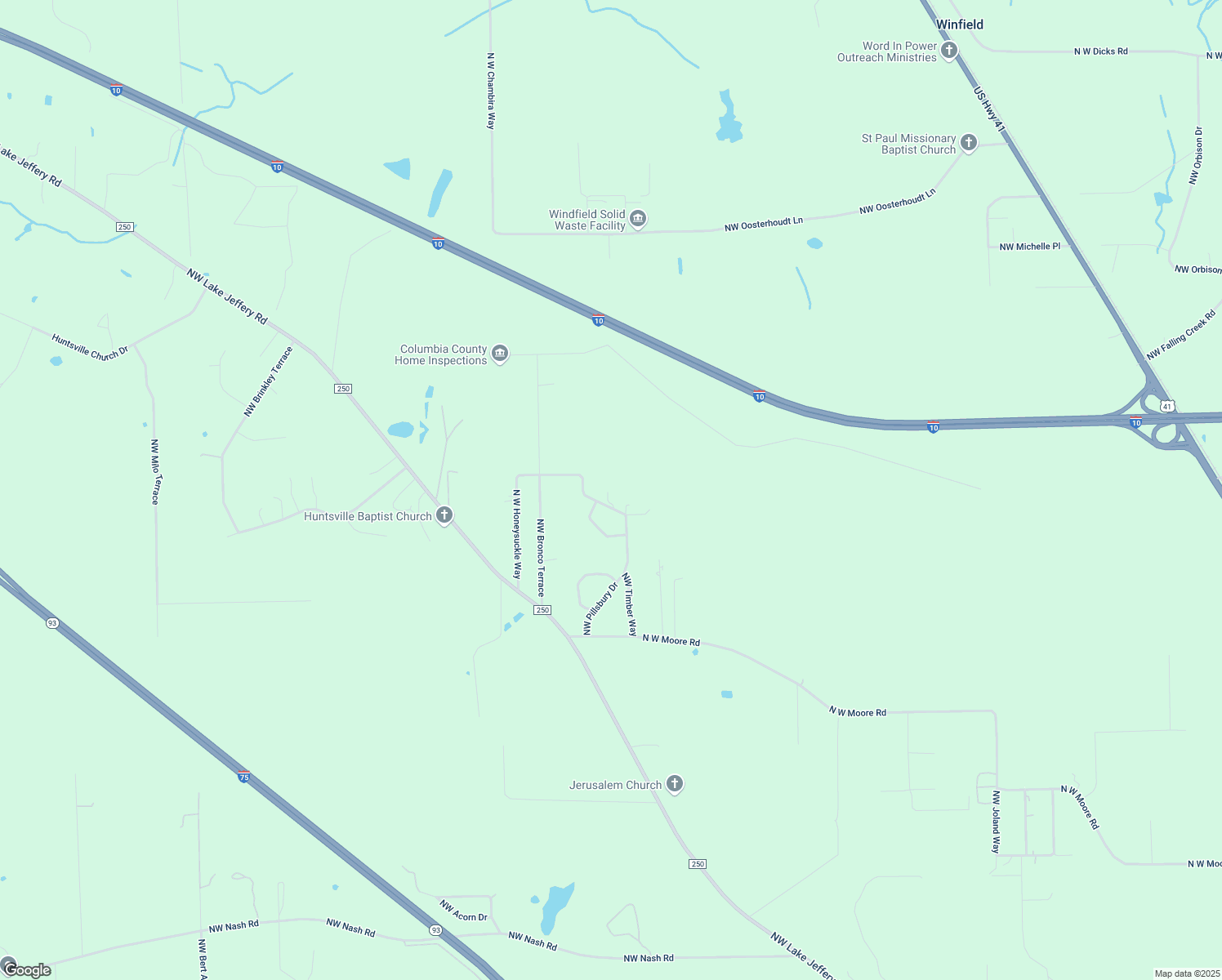map of restaurants, bars, coffee shops, grocery stores, and more near 555 North West Pillsbury Drive in Lake City