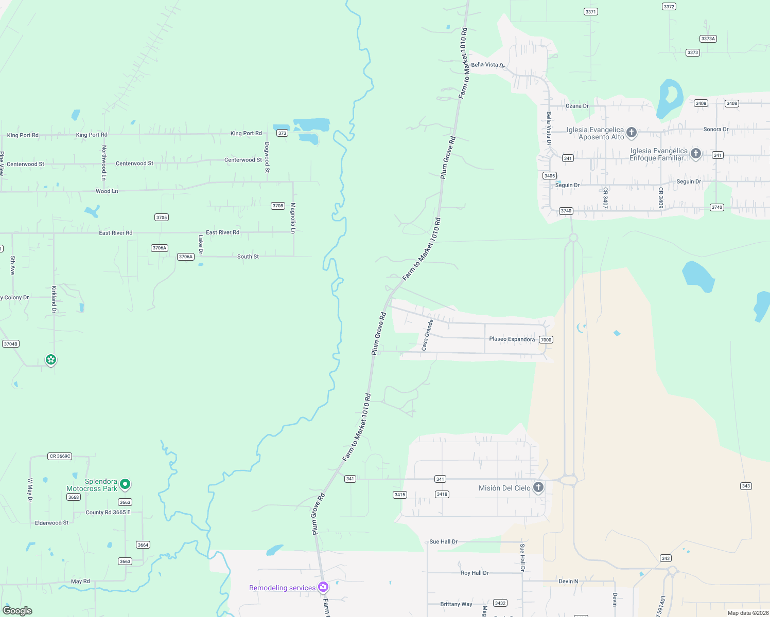 map of restaurants, bars, coffee shops, grocery stores, and more near Farm to Market 1010 Road in Splendora