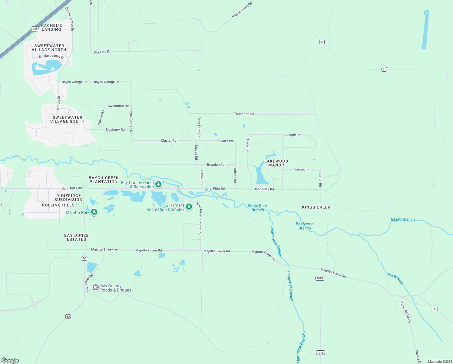 map of restaurants, bars, coffee shops, grocery stores, and more near 8425 John Pitts Road in Panama City