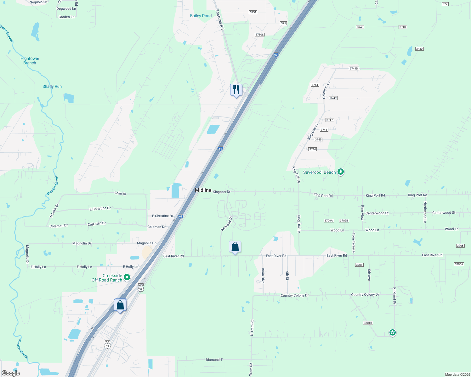 map of restaurants, bars, coffee shops, grocery stores, and more near 27211 Kingport Drive in Splendora