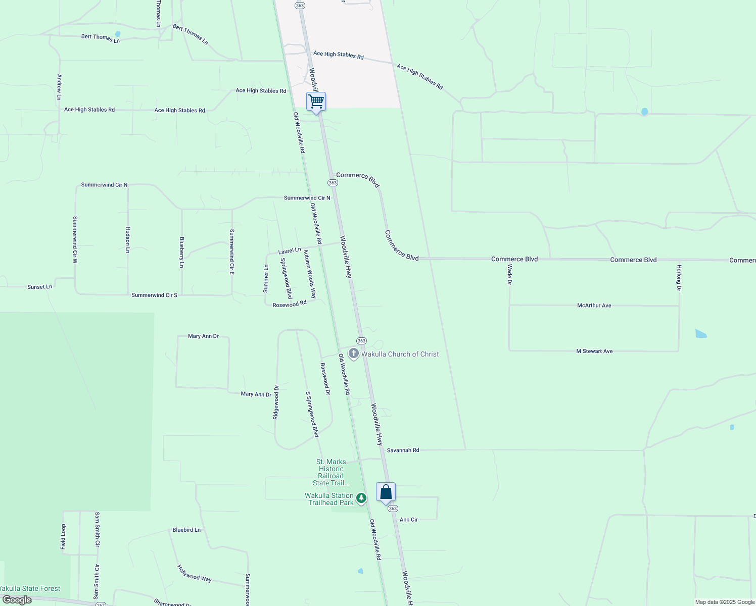 map of restaurants, bars, coffee shops, grocery stores, and more near 30 Owen Drive in Crawfordville