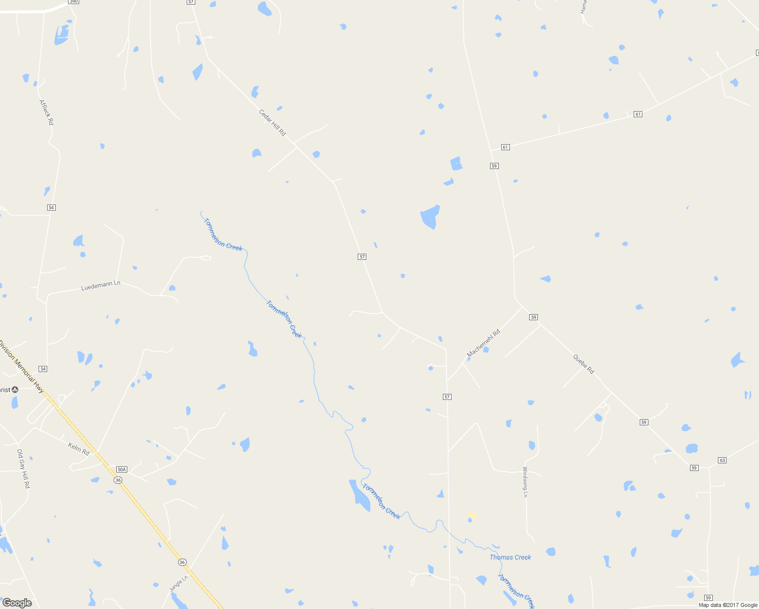 map of restaurants, bars, coffee shops, grocery stores, and more near 6808 Cedar Hill Road in Brenham