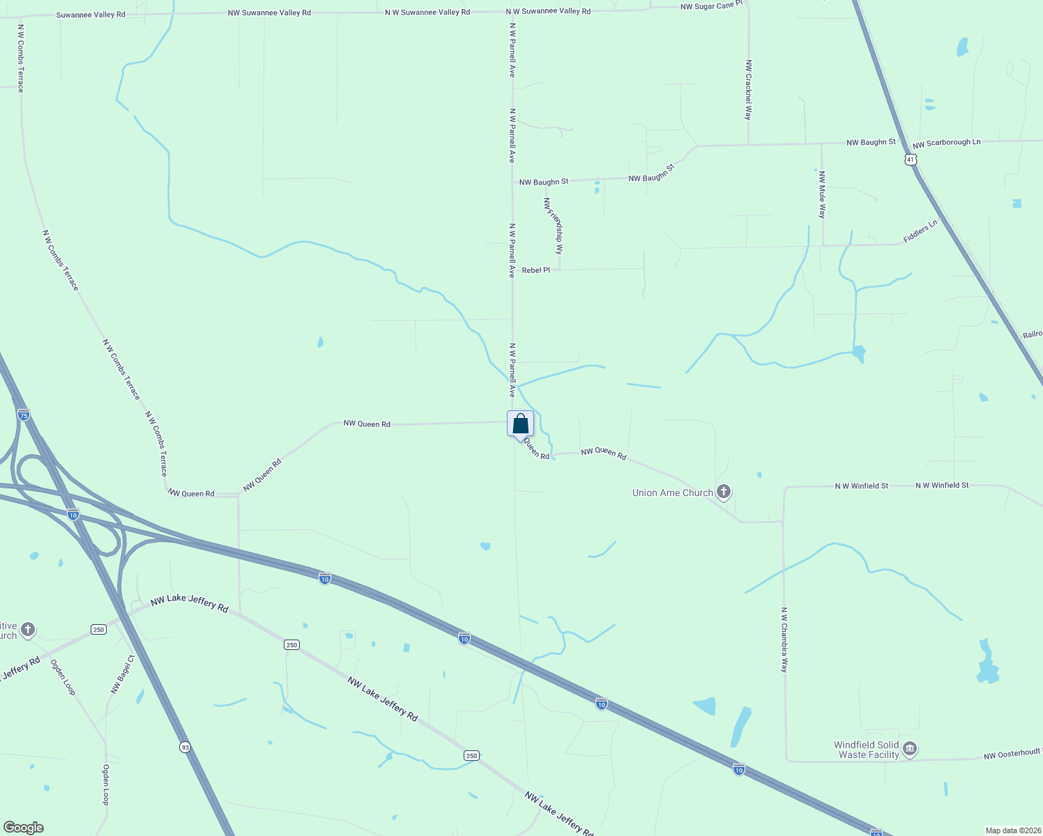 map of restaurants, bars, coffee shops, grocery stores, and more near 1229 Northwest Queen Road in Lake City