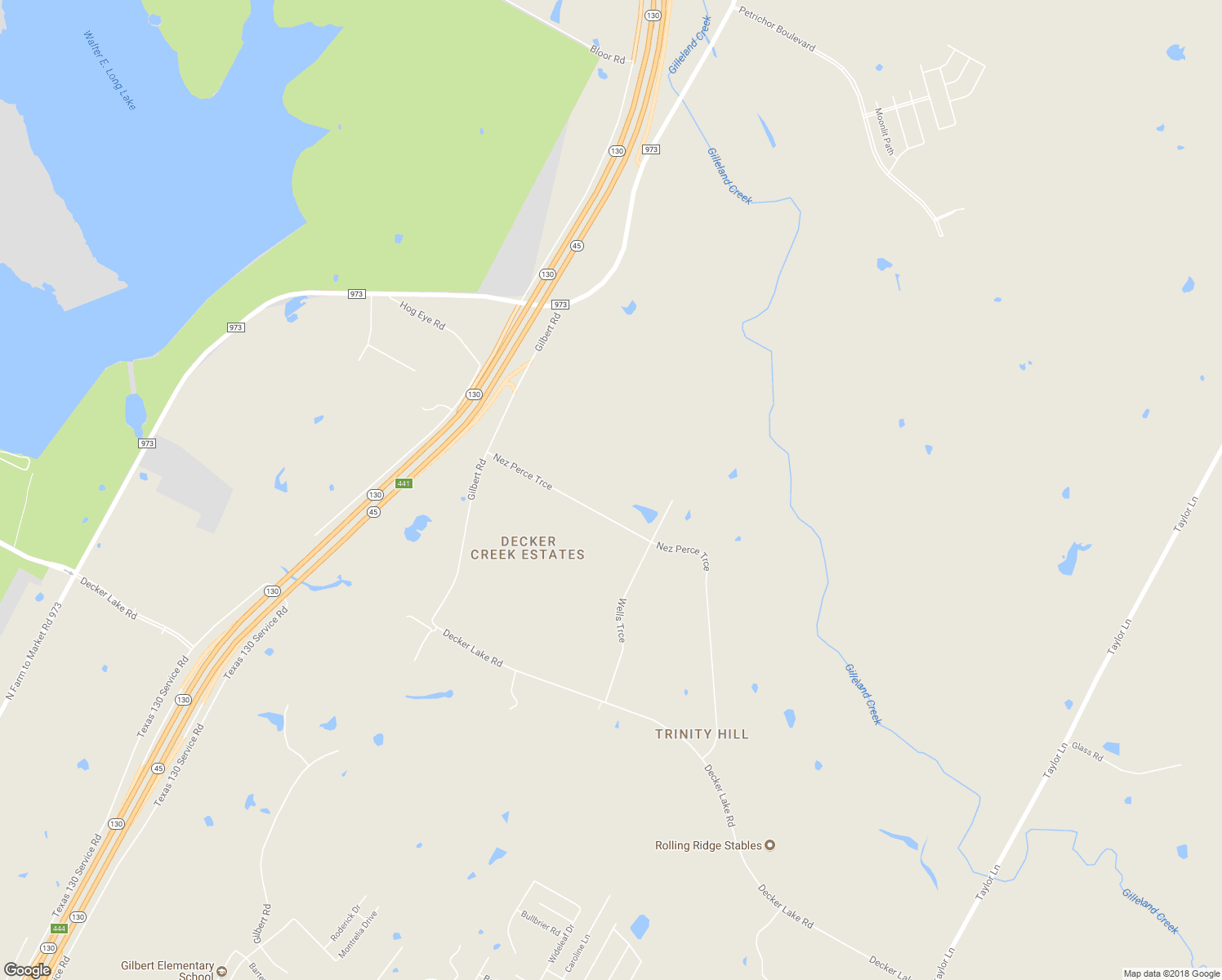 map of restaurants, bars, coffee shops, grocery stores, and more near 7635 Nez Perce Trce in Manor