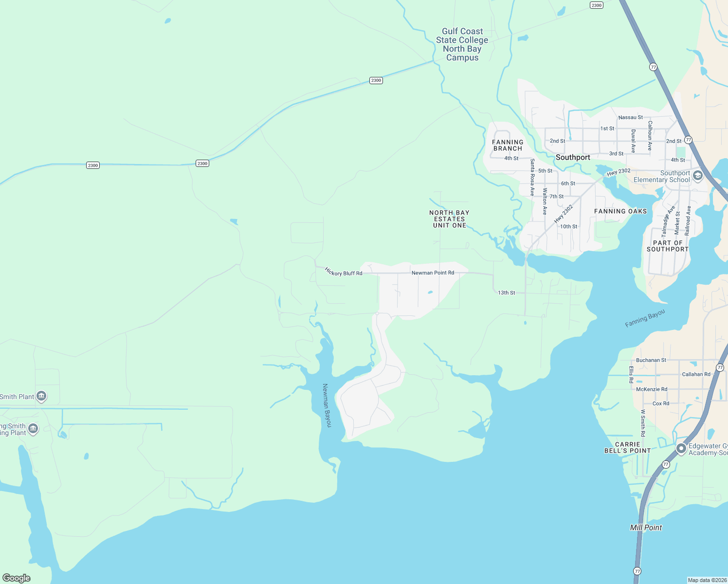 map of restaurants, bars, coffee shops, grocery stores, and more near 722 Newman Point Road in Panama City