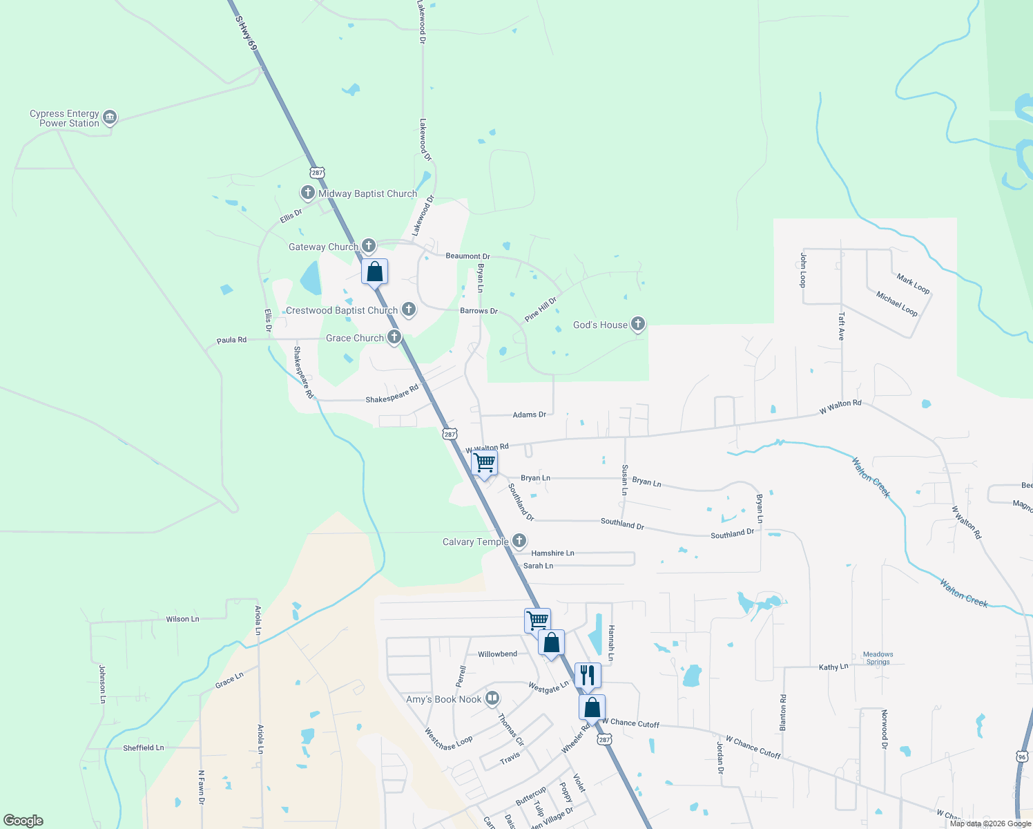 map of restaurants, bars, coffee shops, grocery stores, and more near 419 Adams Dr in Lumberton