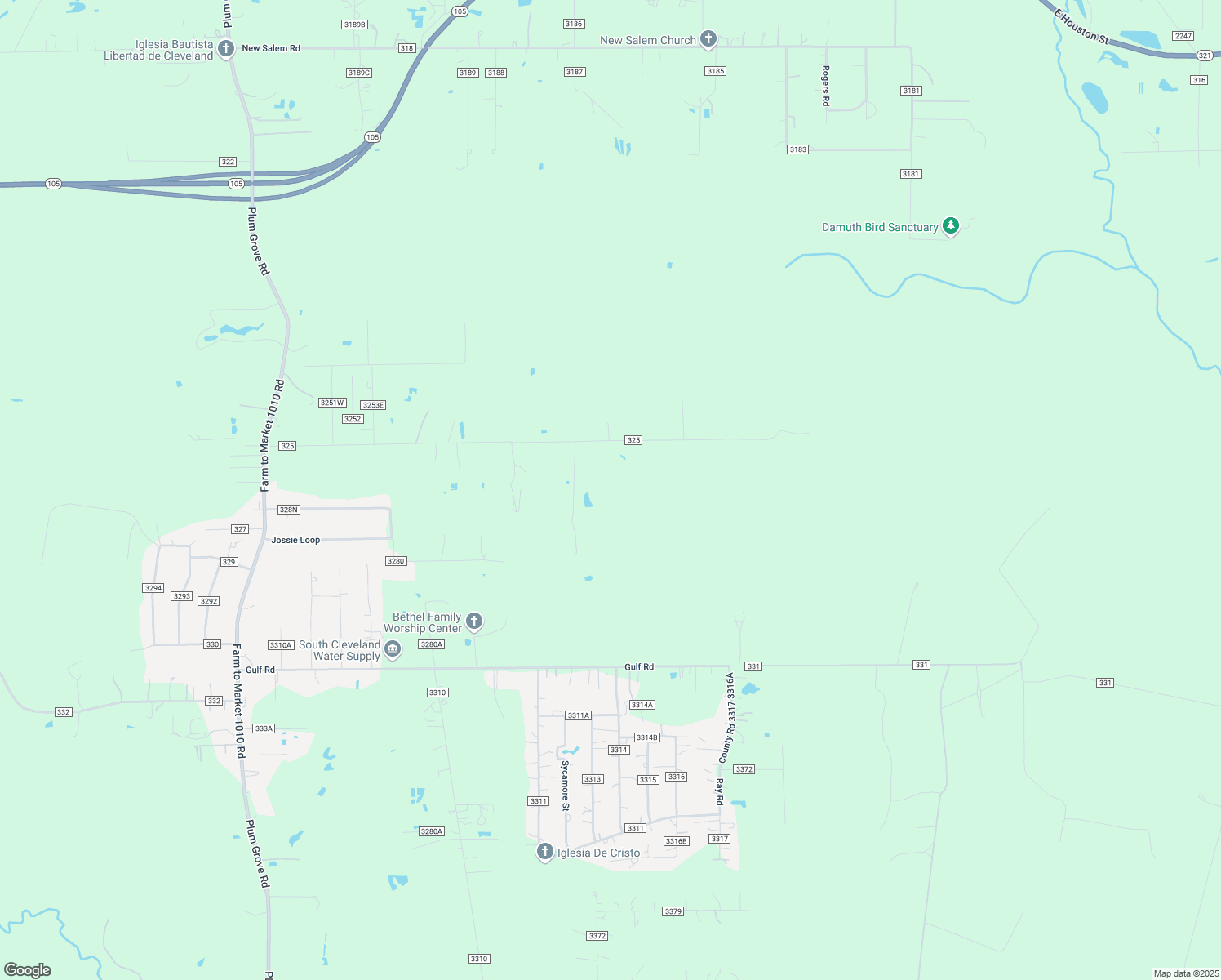 map of restaurants, bars, coffee shops, grocery stores, and more near 1088 County Road 325 in Cleveland