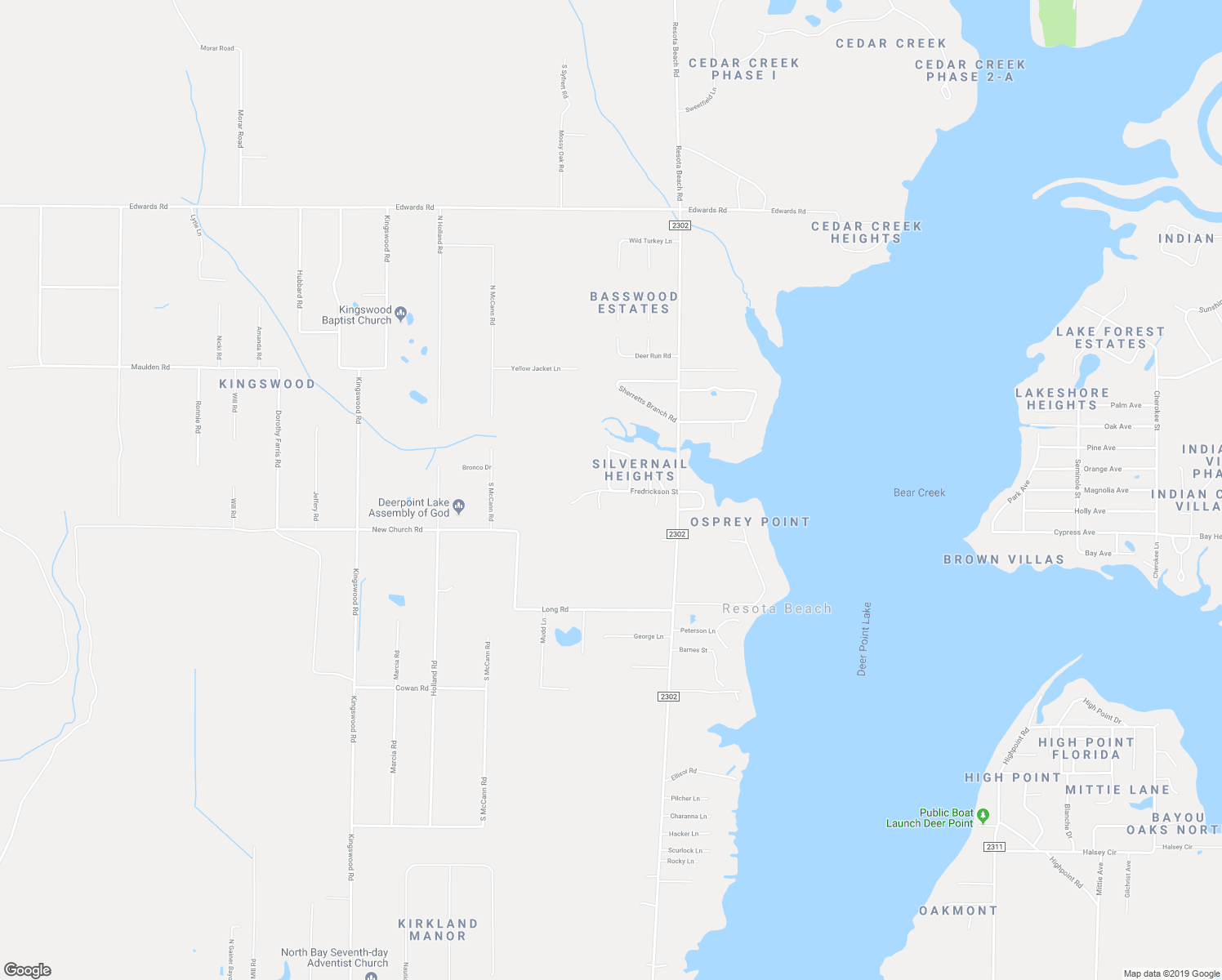 map of restaurants, bars, coffee shops, grocery stores, and more near 3921 Fredrickson Street in Panama City