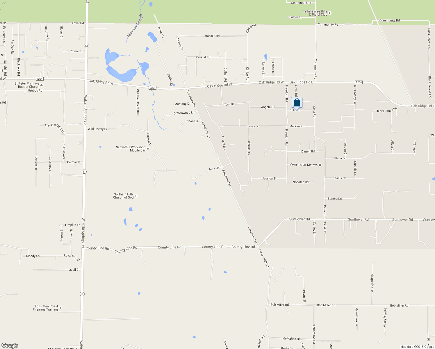 map of restaurants, bars, coffee shops, grocery stores, and more near 990 Sora Road in Tallahassee