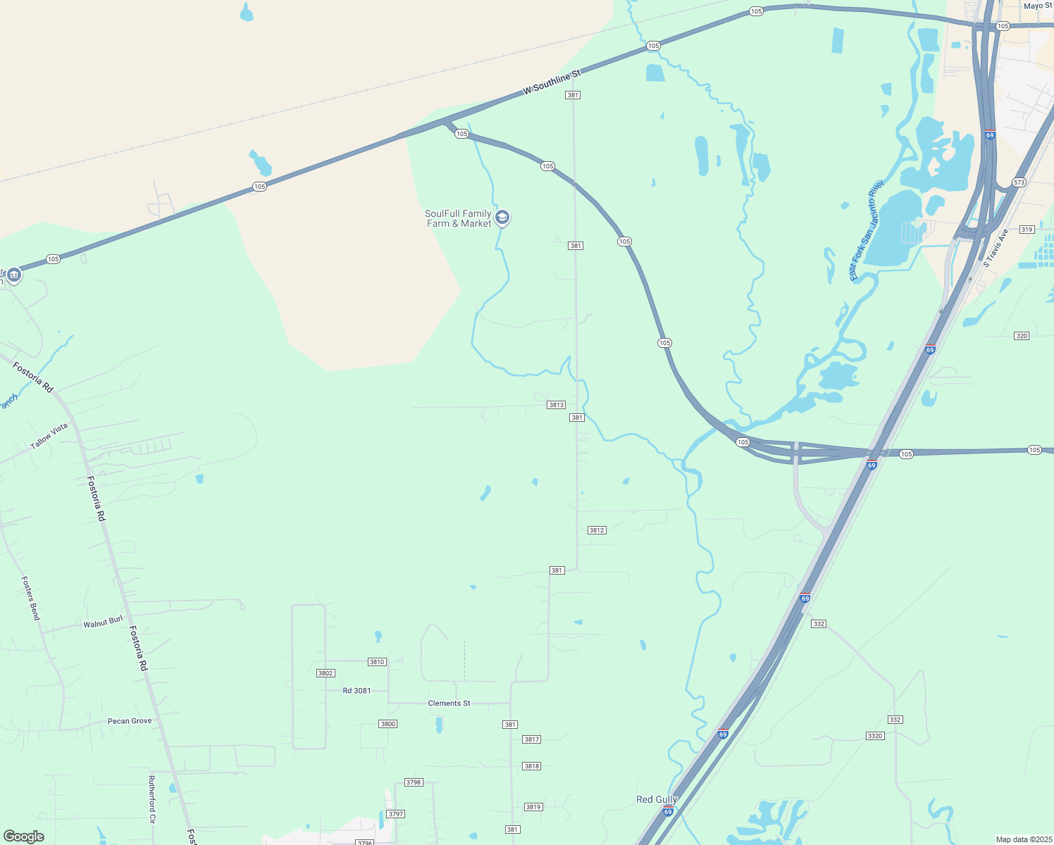 map of restaurants, bars, coffee shops, grocery stores, and more near 171 County Road 381 in Cleveland