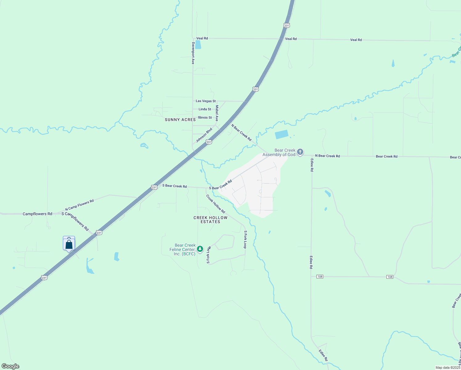 map of restaurants, bars, coffee shops, grocery stores, and more near 10922 South Bear Creek Road in Panama City