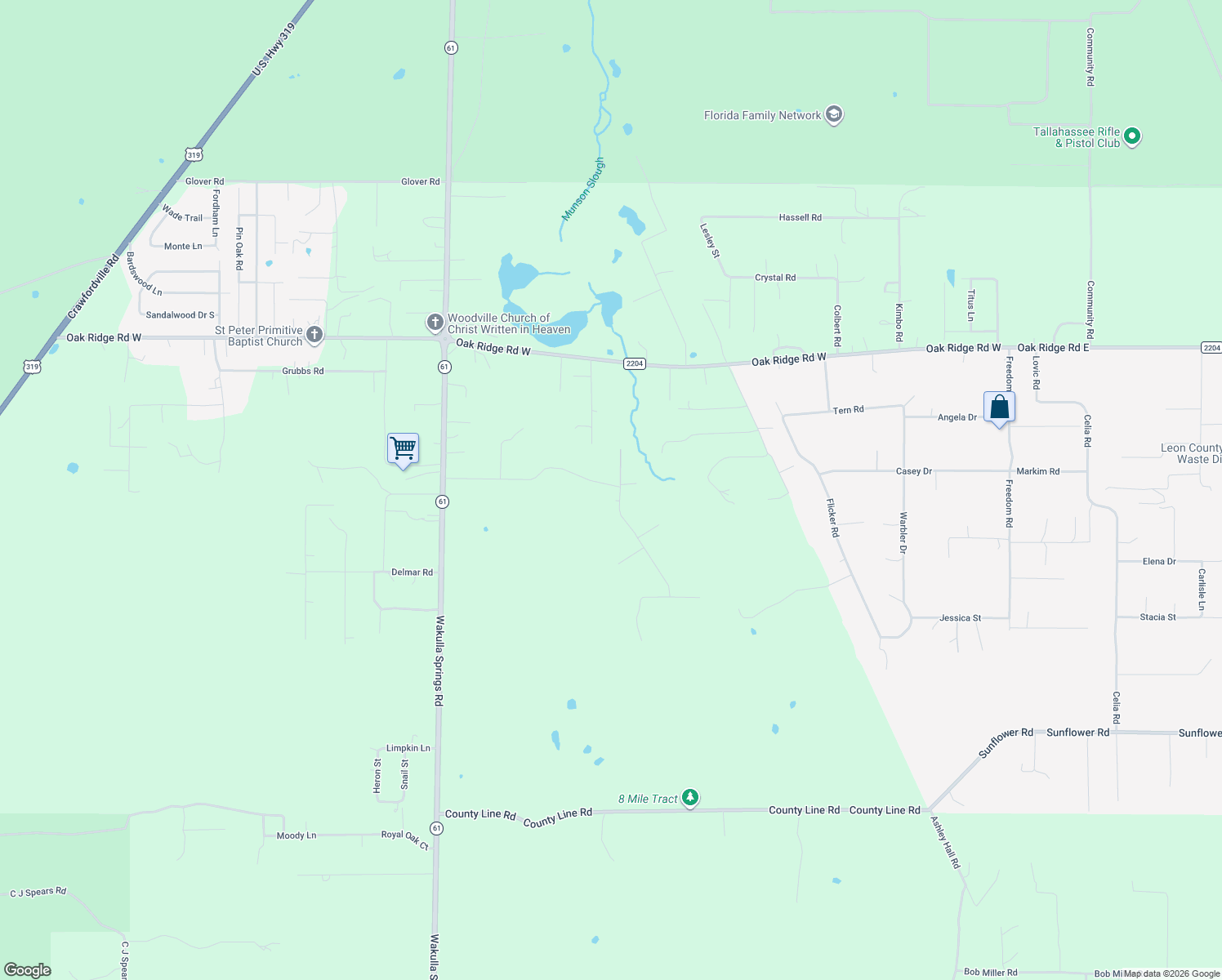 map of restaurants, bars, coffee shops, grocery stores, and more near 1895 Wild Cherry Drive in Tallahassee