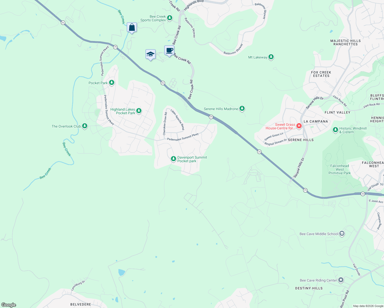 map of restaurants, bars, coffee shops, grocery stores, and more near 6008 Fadden Road in Austin