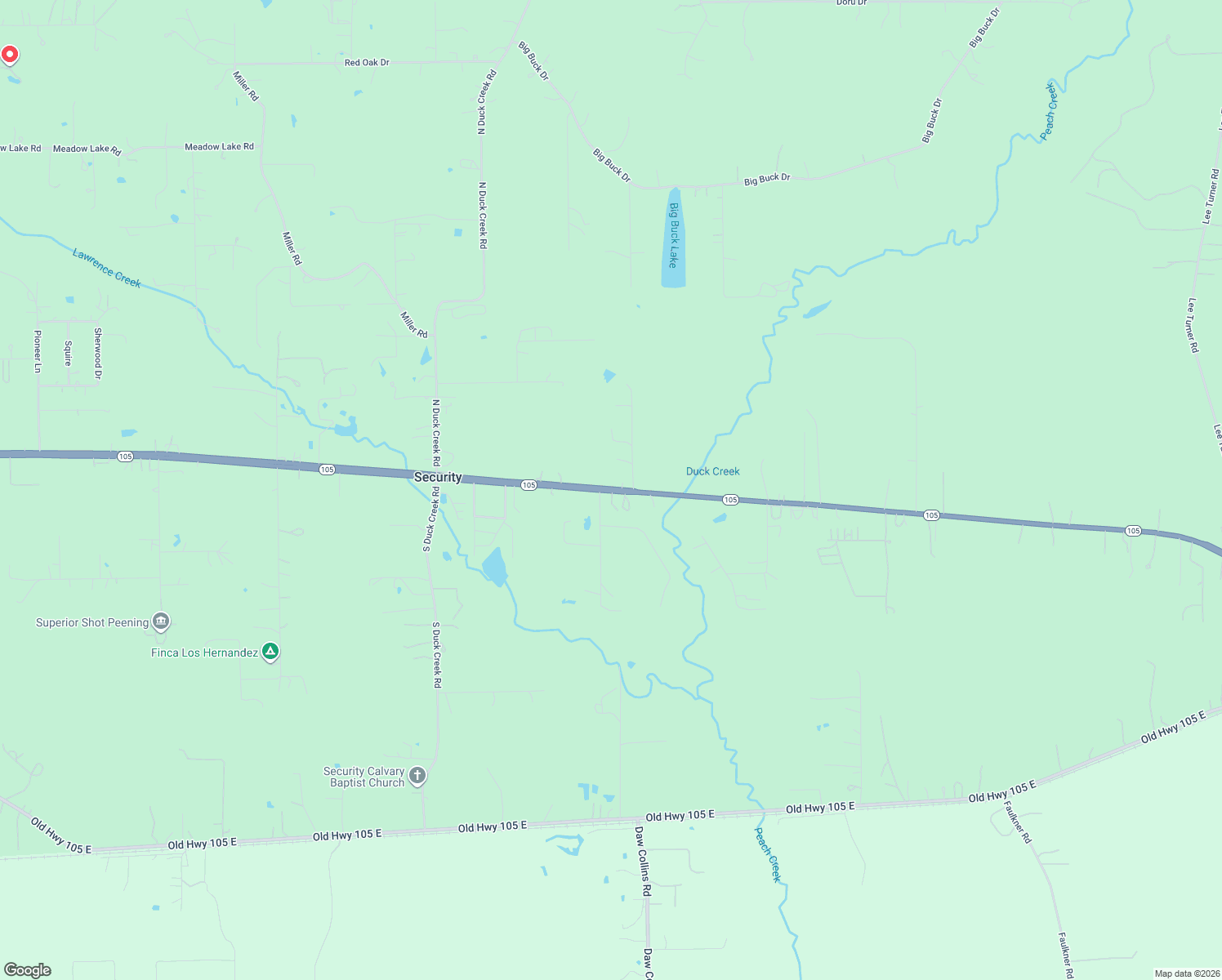 map of restaurants, bars, coffee shops, grocery stores, and more near 21580 Texas 105 in Cleveland