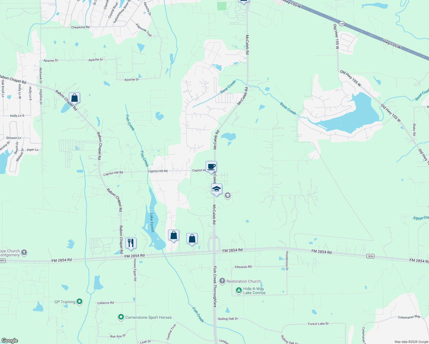 map of restaurants, bars, coffee shops, grocery stores, and more near 2280 McCaleb Road in Montgomery