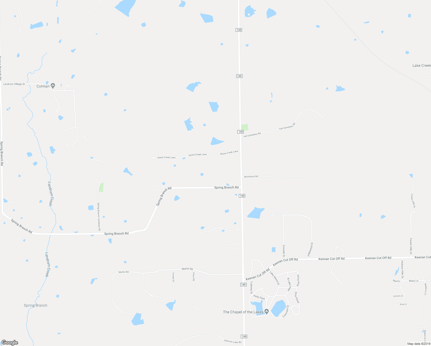 map of restaurants, bars, coffee shops, grocery stores, and more near 6605 Spring Branch Road in Montgomery