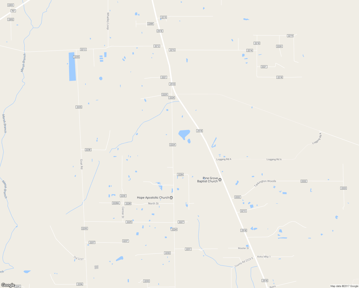 map of restaurants, bars, coffee shops, grocery stores, and more near 2372 County Road 2224 in Cleveland