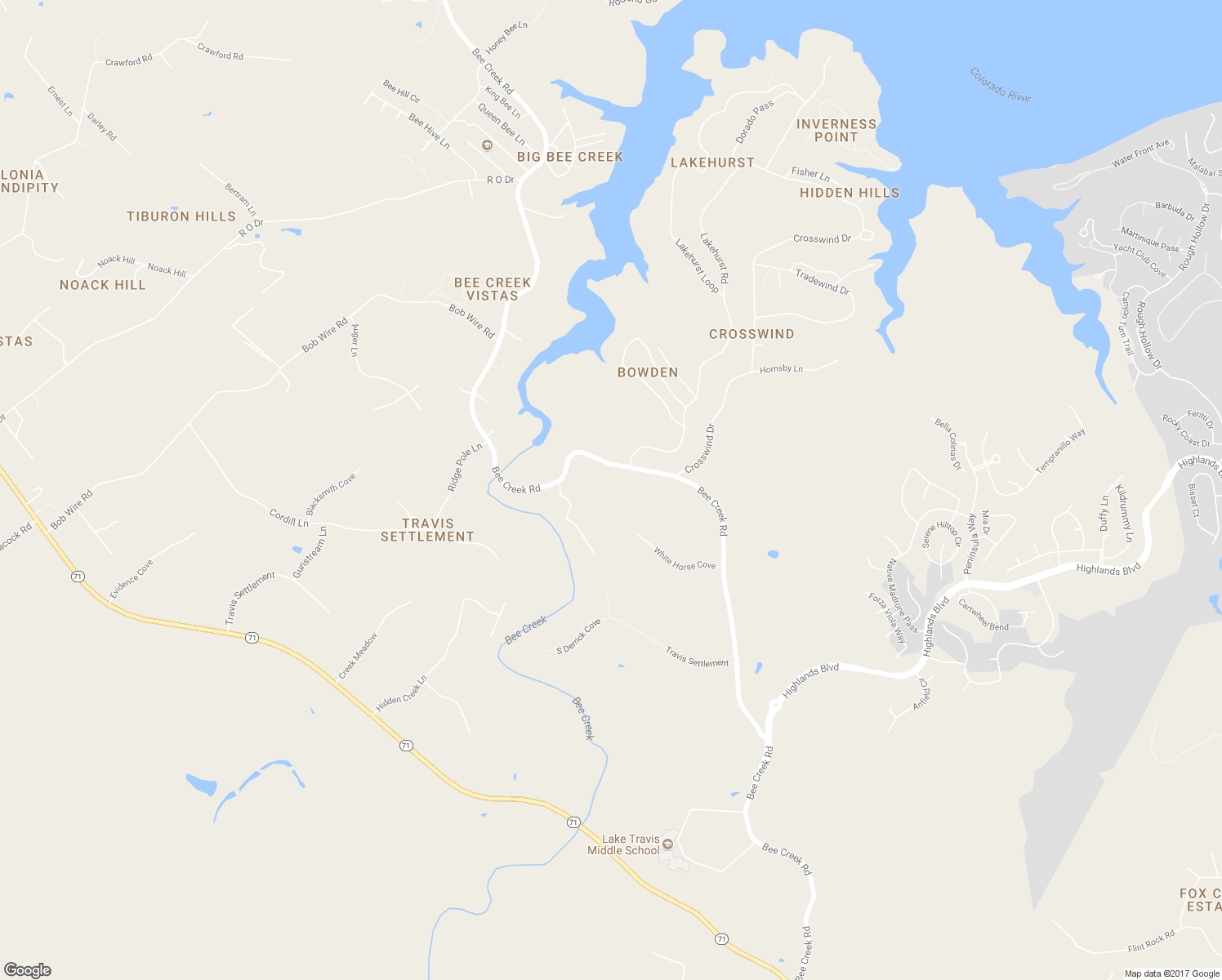 map of restaurants, bars, coffee shops, grocery stores, and more near 4154 Bee Creek Road in Spicewood