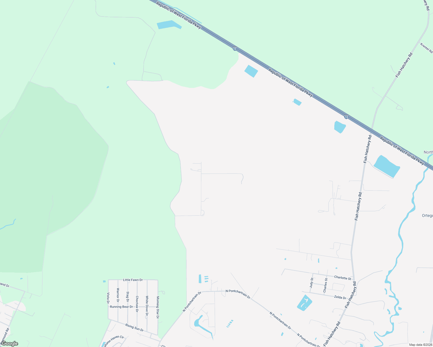 map of restaurants, bars, coffee shops, grocery stores, and more near 26401 Barousse Road in Lacombe
