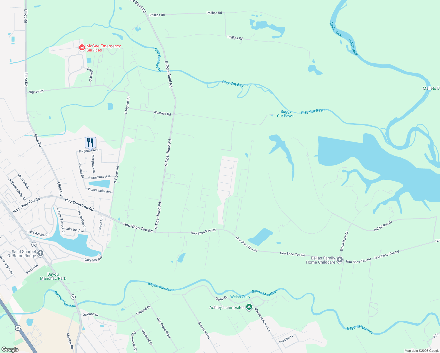 map of restaurants, bars, coffee shops, grocery stores, and more near 20304 Montbard Avenue in Baton Rouge