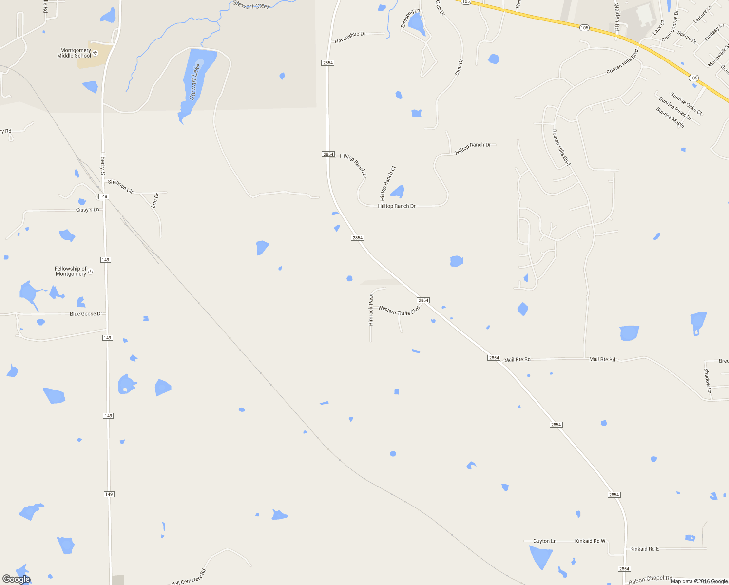 map of restaurants, bars, coffee shops, grocery stores, and more near 5016 Rimrock Pass in Montgomery