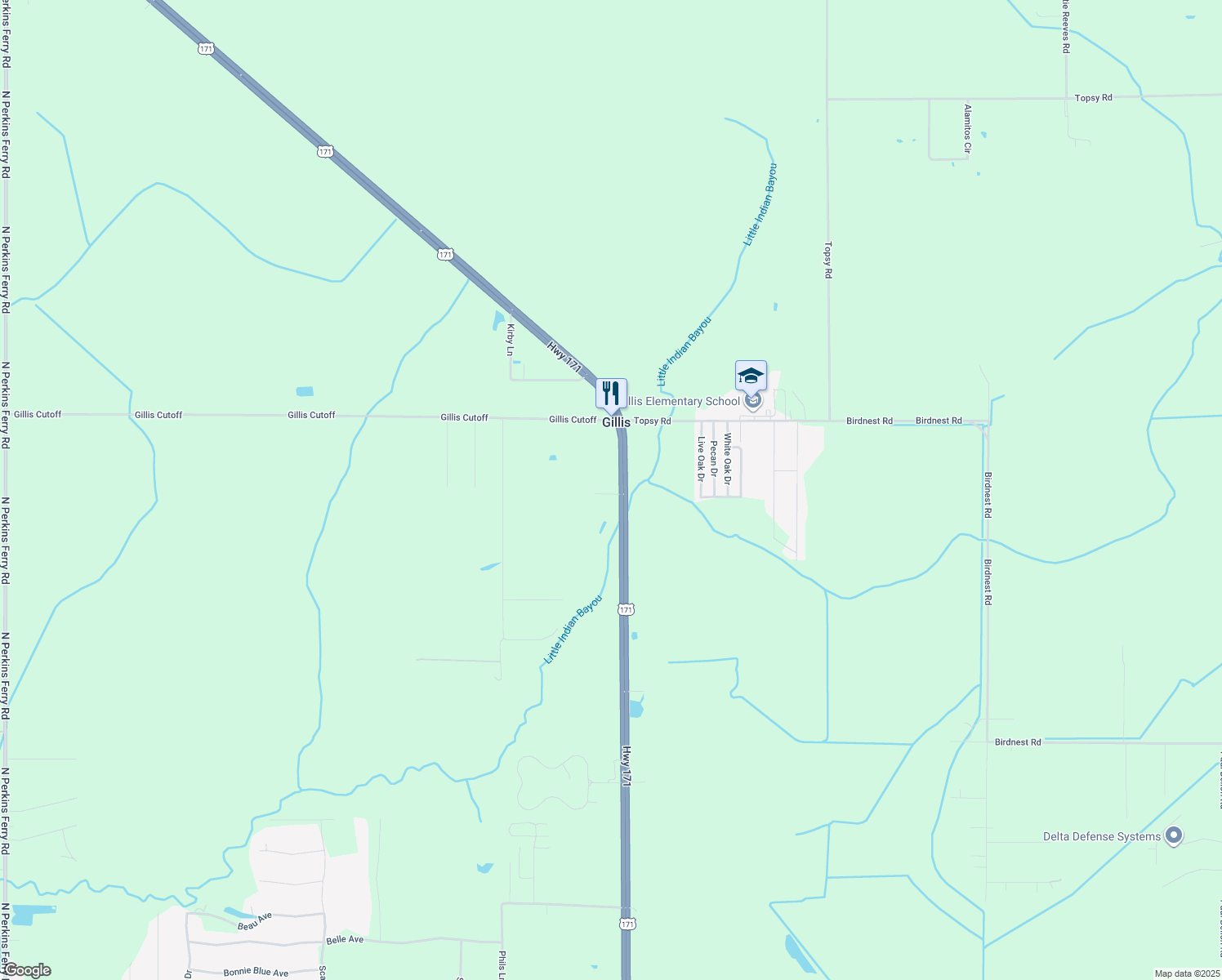 map of restaurants, bars, coffee shops, grocery stores, and more near 118 Janet St in Lake Charles