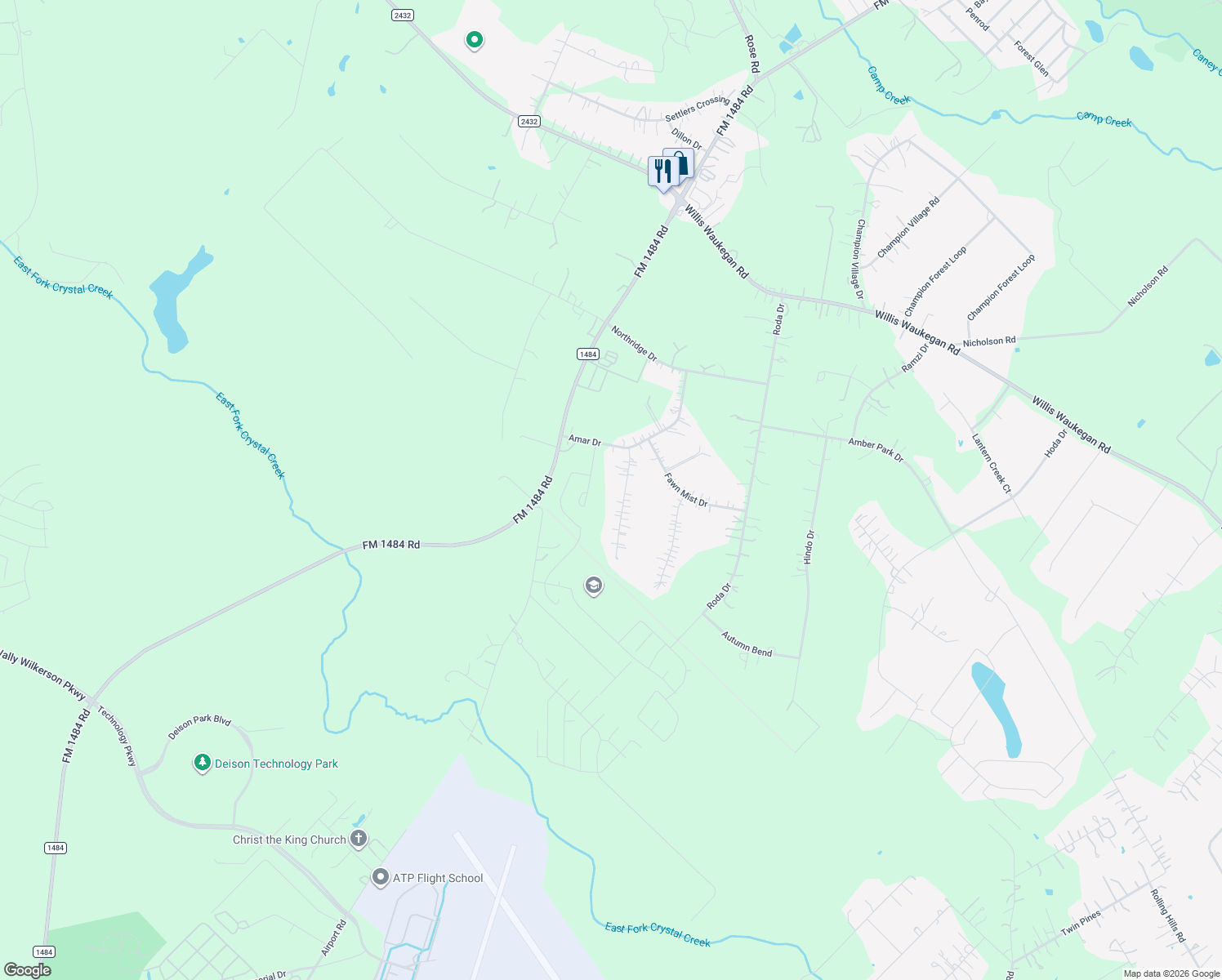 map of restaurants, bars, coffee shops, grocery stores, and more near 10573 Fallow Ln in Conroe