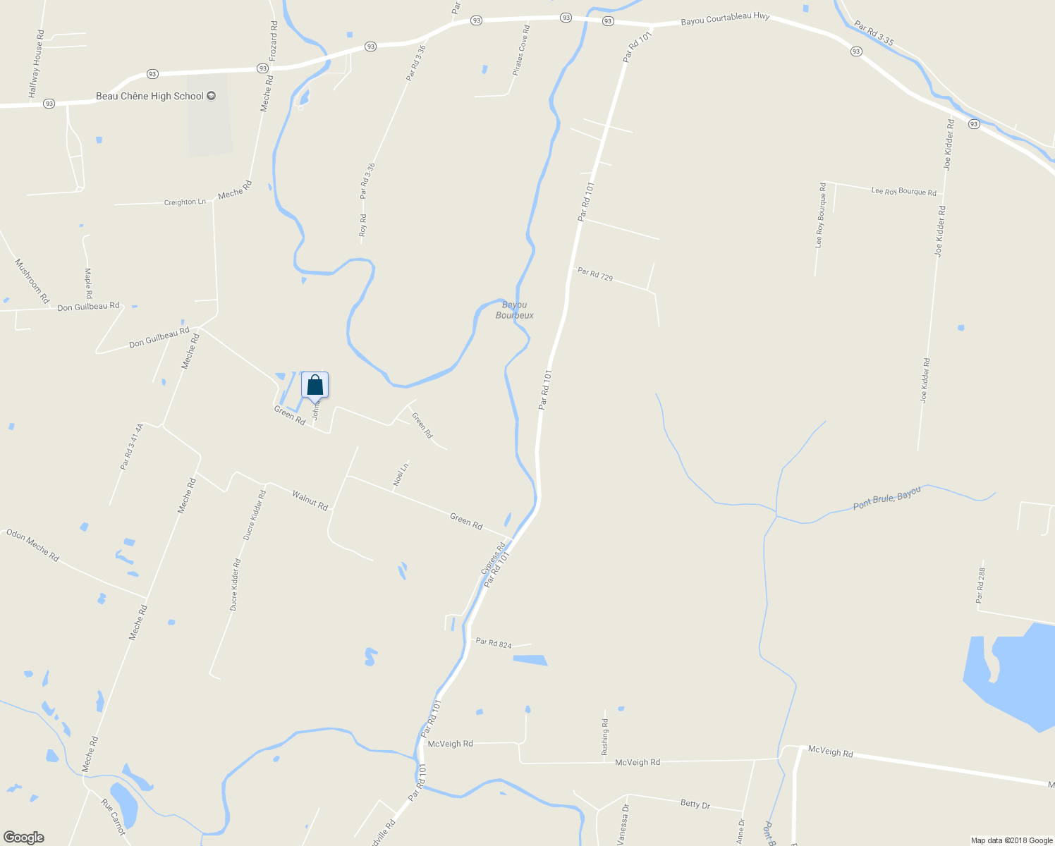 map of restaurants, bars, coffee shops, grocery stores, and more near 1298 Par Road 101 in Arnaudville